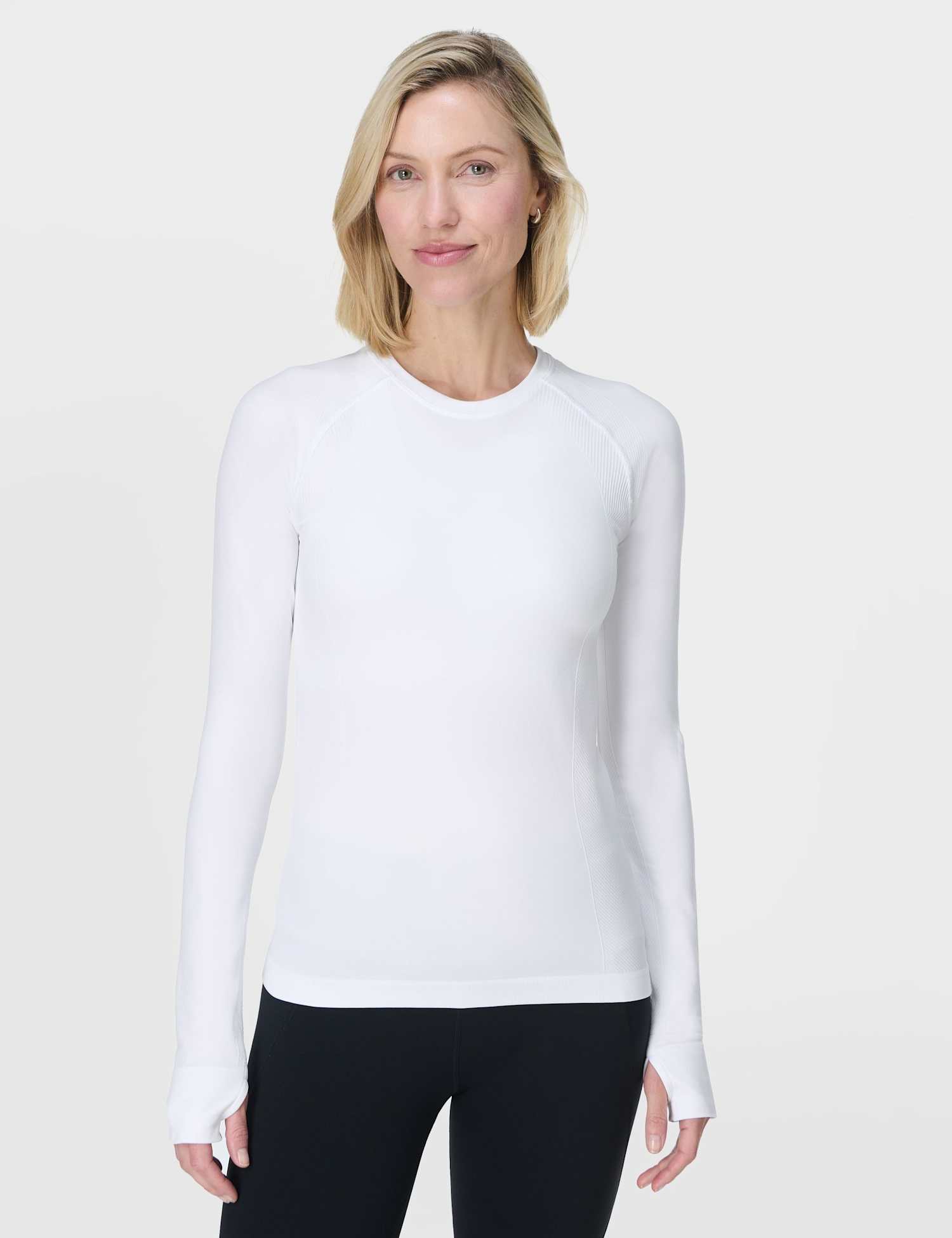 Sweaty Betty Athlete Seamless Crew Neck Top White