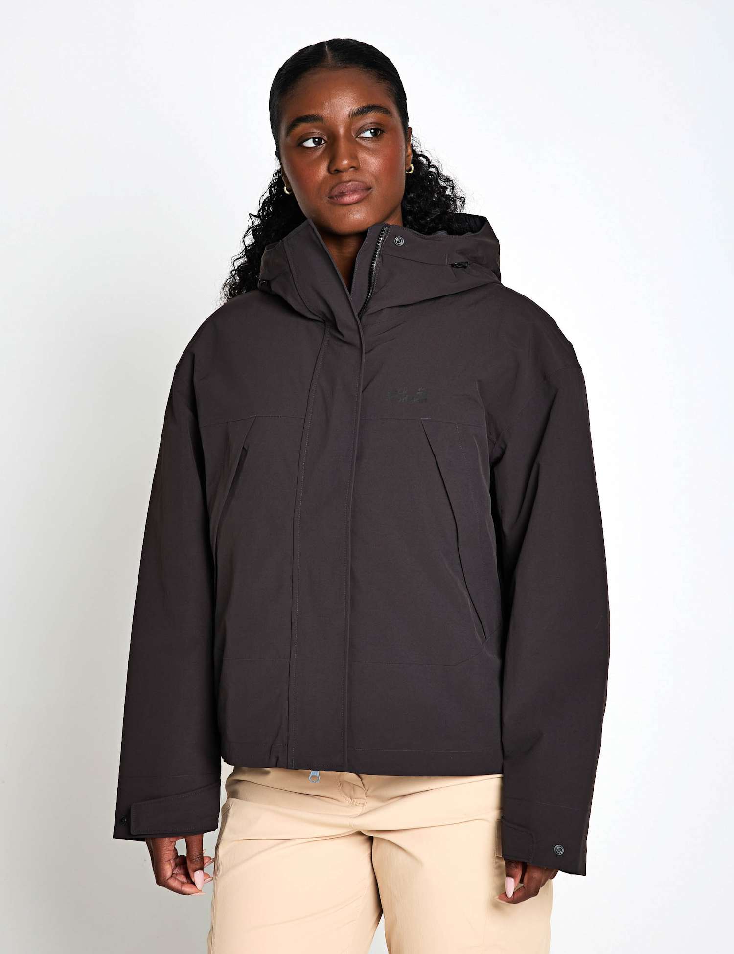 Jack Wolfskin Ice Flare Waterproof Hooded Jacket Dark Grey