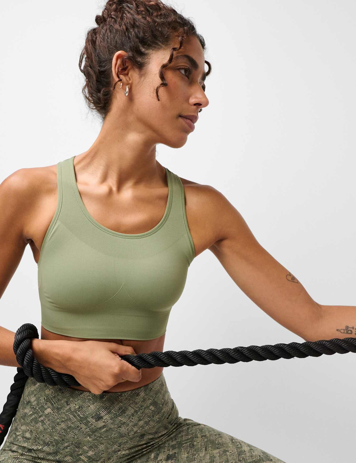 Sweaty Betty Stamina Seamless Sports Bra Dark Khaki