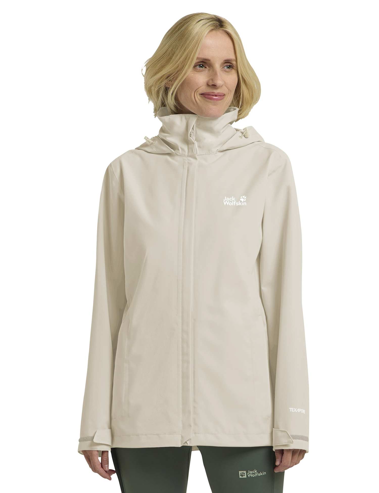 Jack Wolfskin Trailtime Waterproof Breathable Walking Jacket Ivory