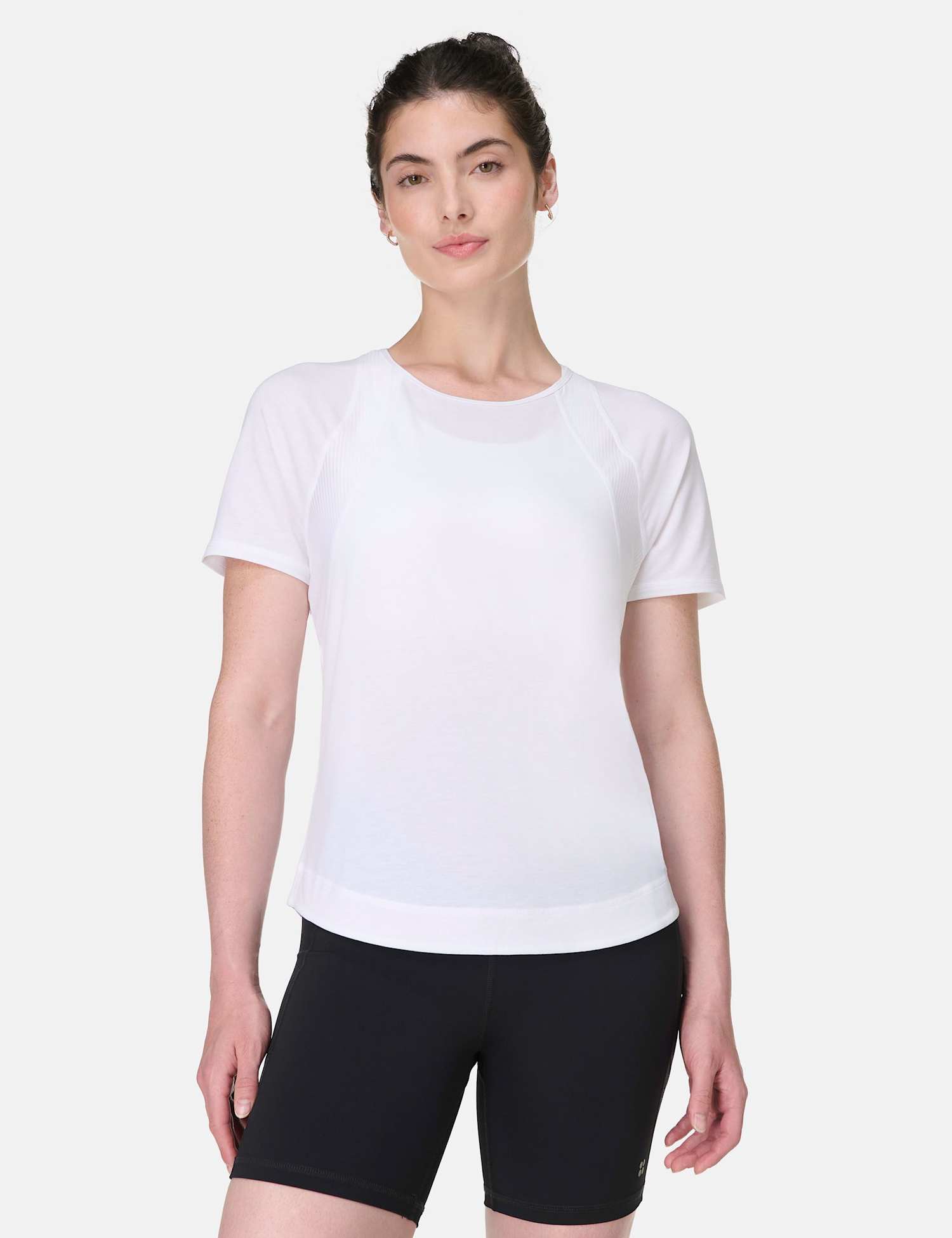 Sweaty Betty Breathe Easy Crew Neck Relaxed Running Top White