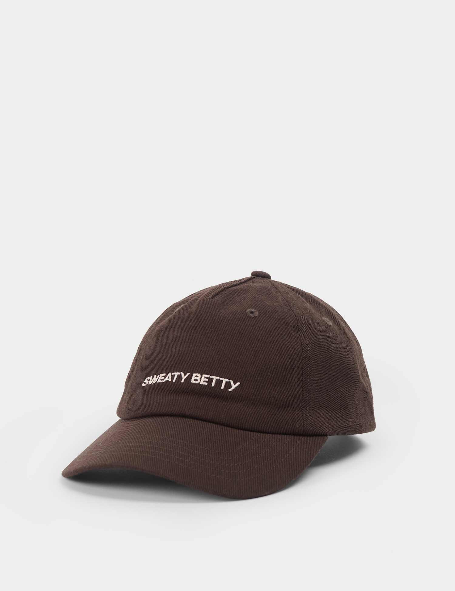 Sweaty Betty Pure Cotton Embroidered Baseball Cap Dark Brown