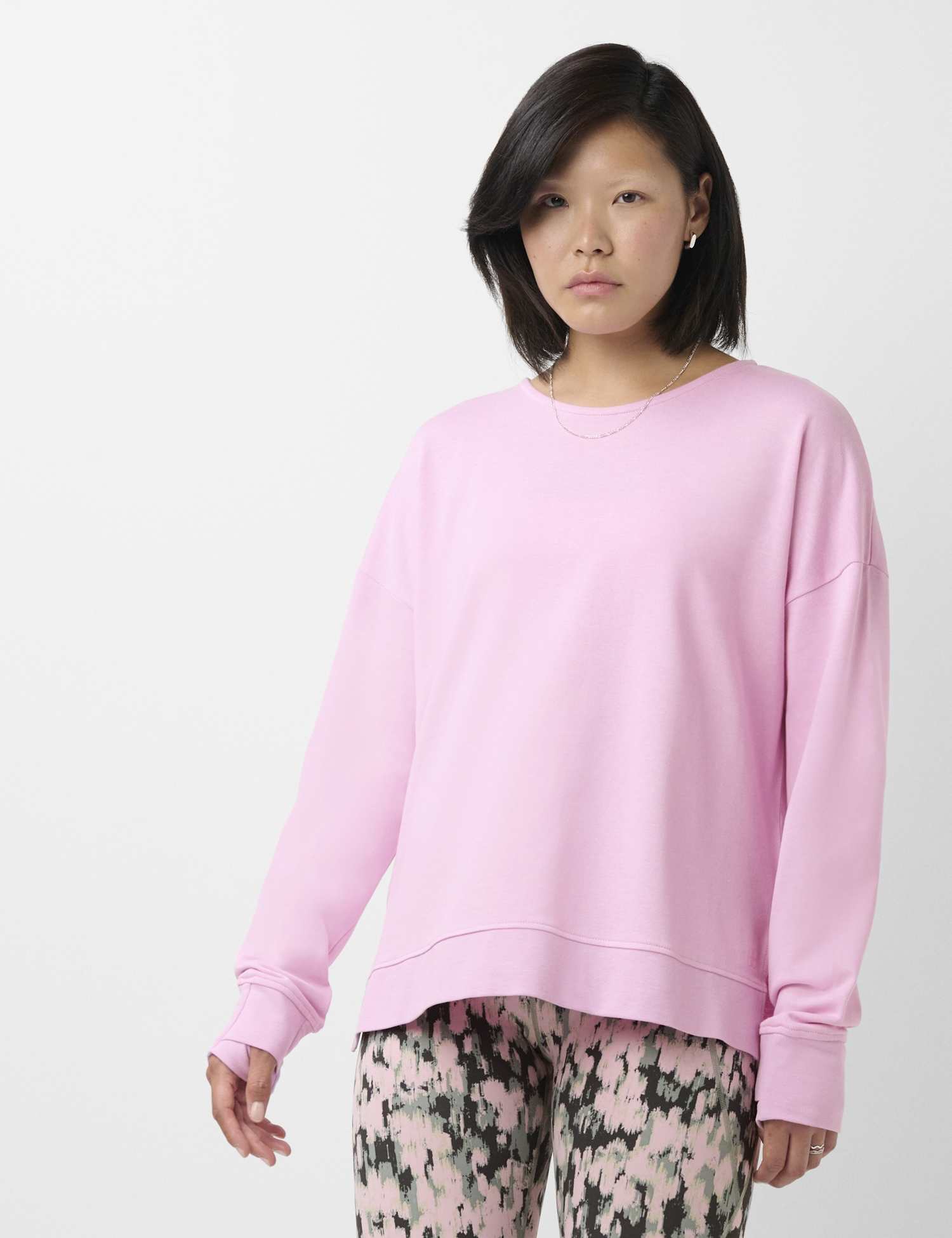 Sweaty Betty After Class Cotton Blend Relaxed Sweatshirt Light Purple