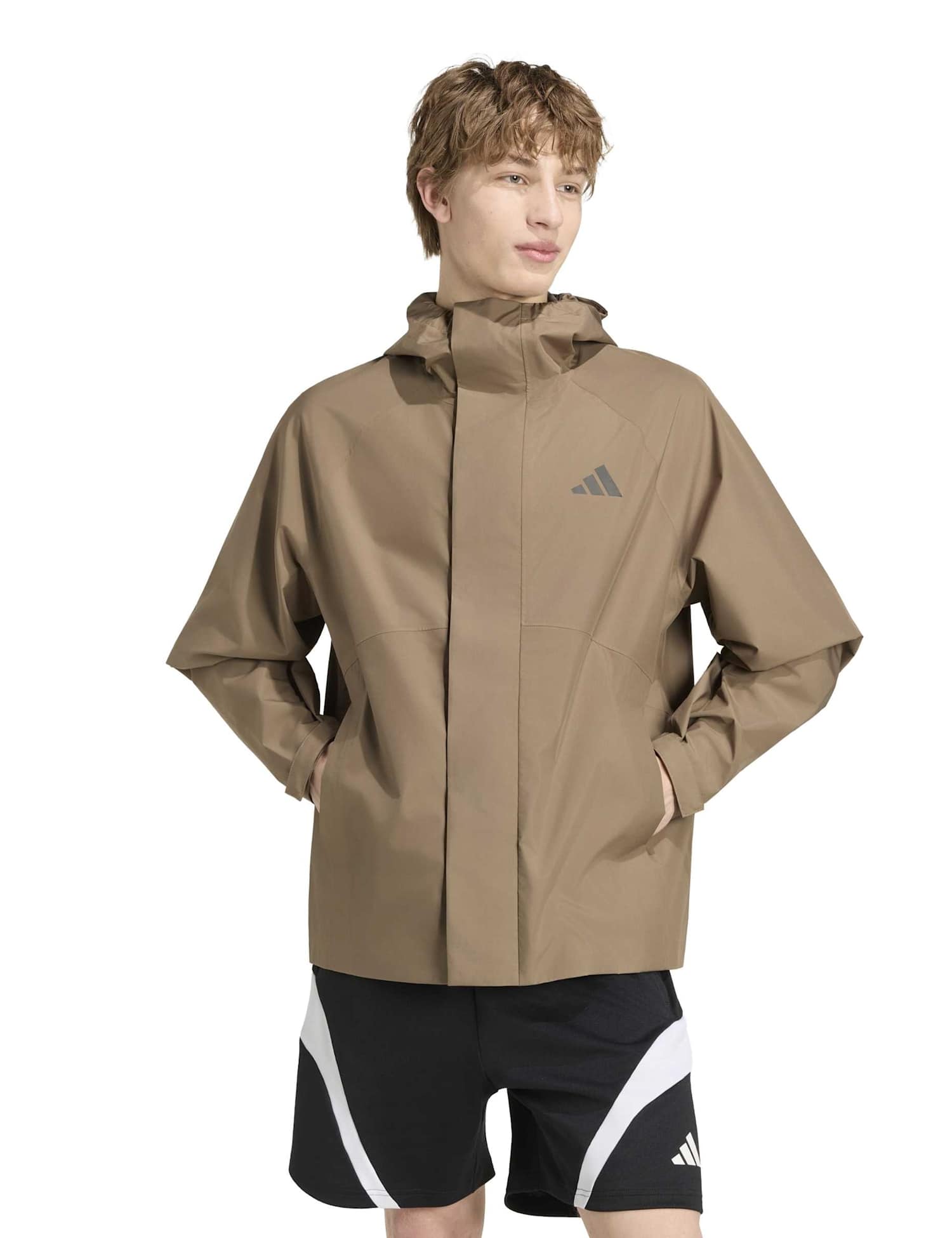 Adidas Essentials Storm Flap Rain Jacket Khaki