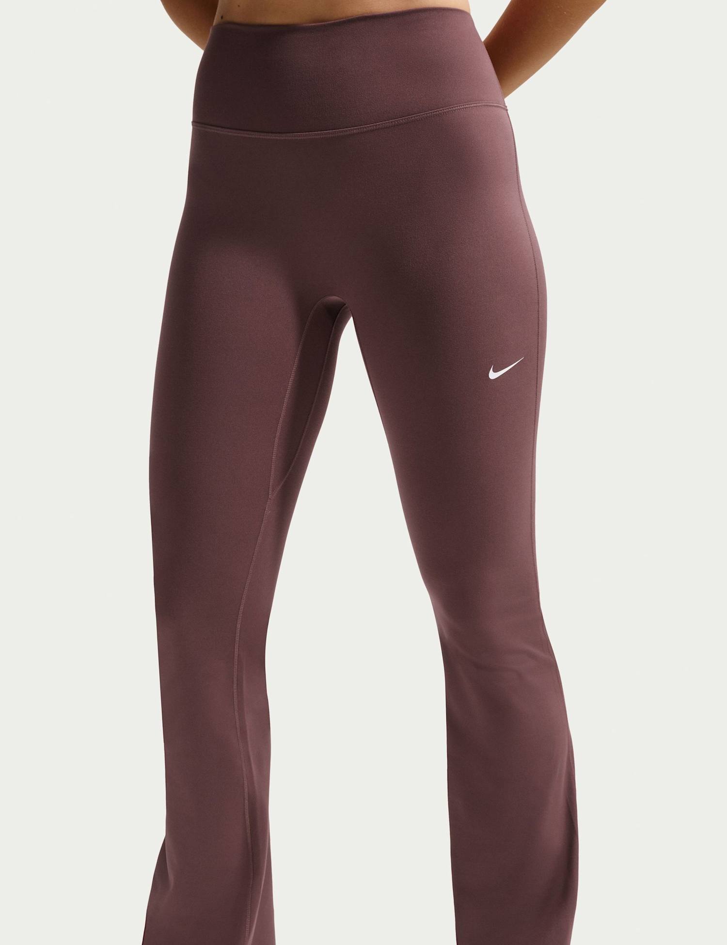 Nike One High Waisted Flared Leggings Dark Brown