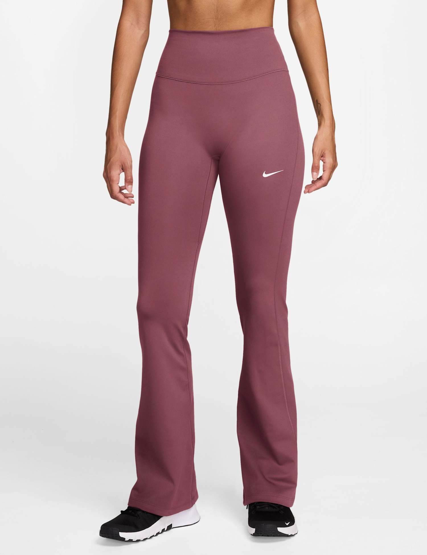 Nike One High Waisted Flared Leggings Dusky Rose