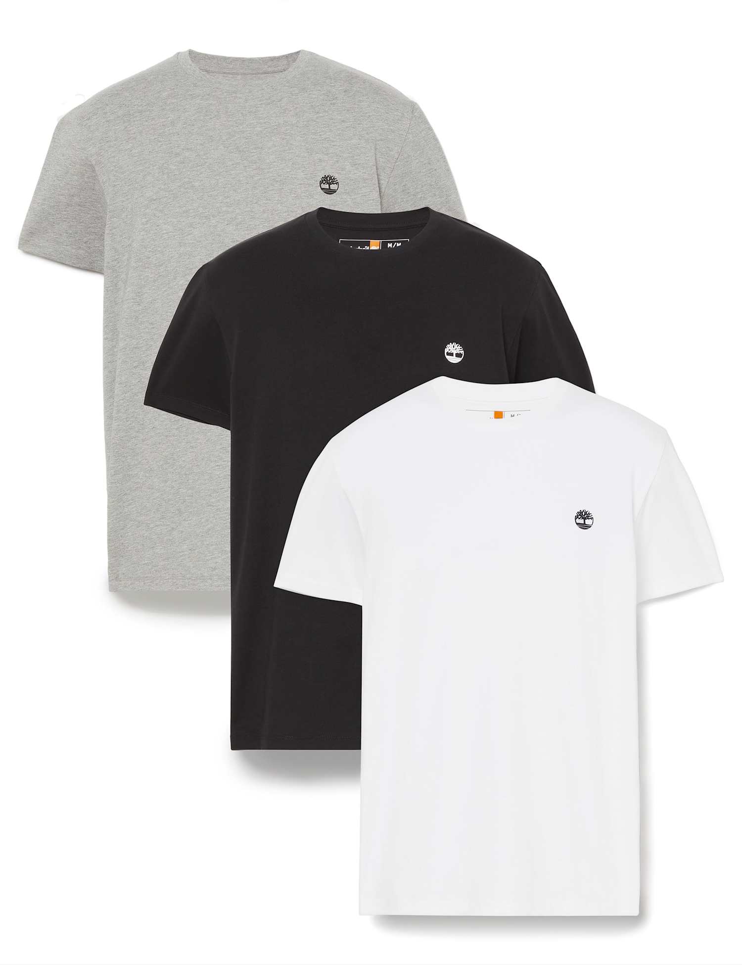 Timberland 3 Pack Slim Fit Pure Cotton T-Shirt Multi