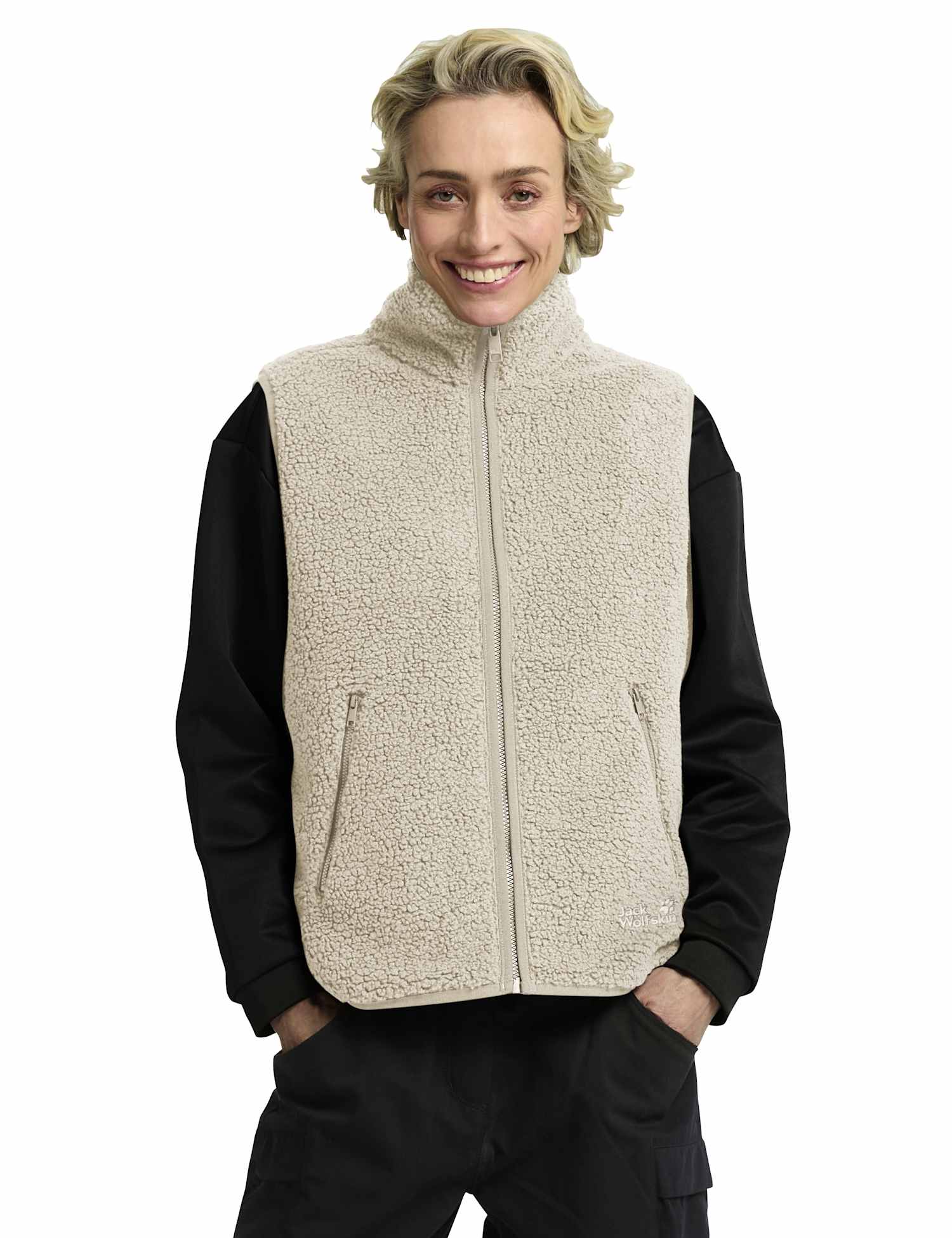 Jack Wolfskin High Curl Relaxed Gilet Ivory