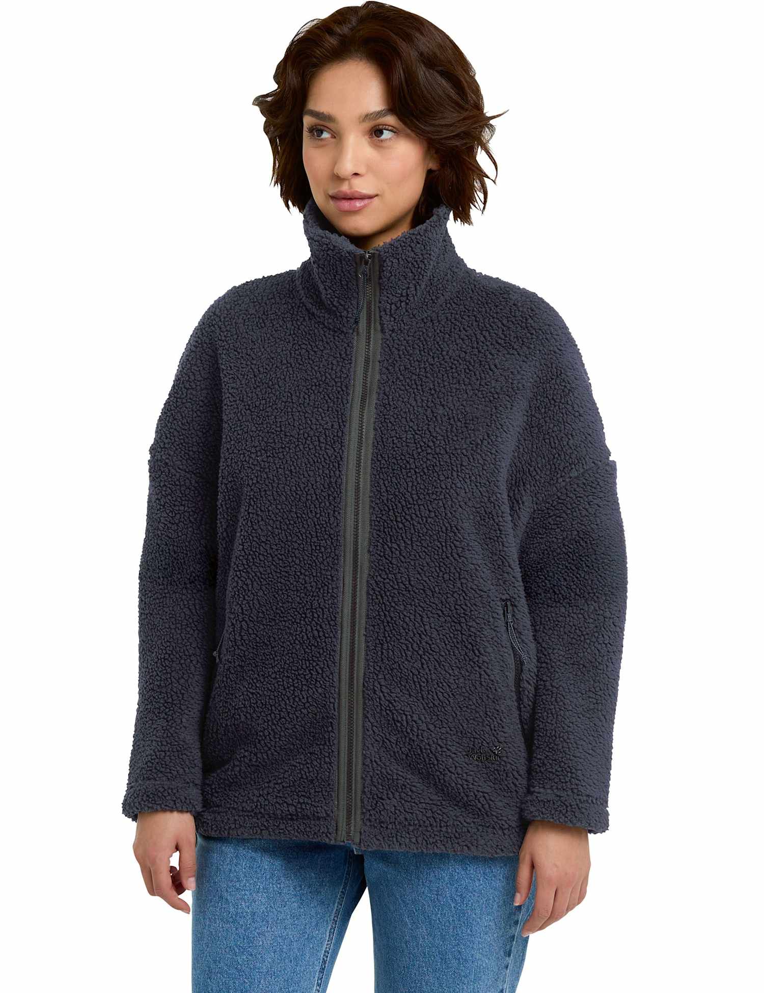 Jack Wolfskin Stone Lite High Neck Relaxed Fleece Jacket Dark Navy