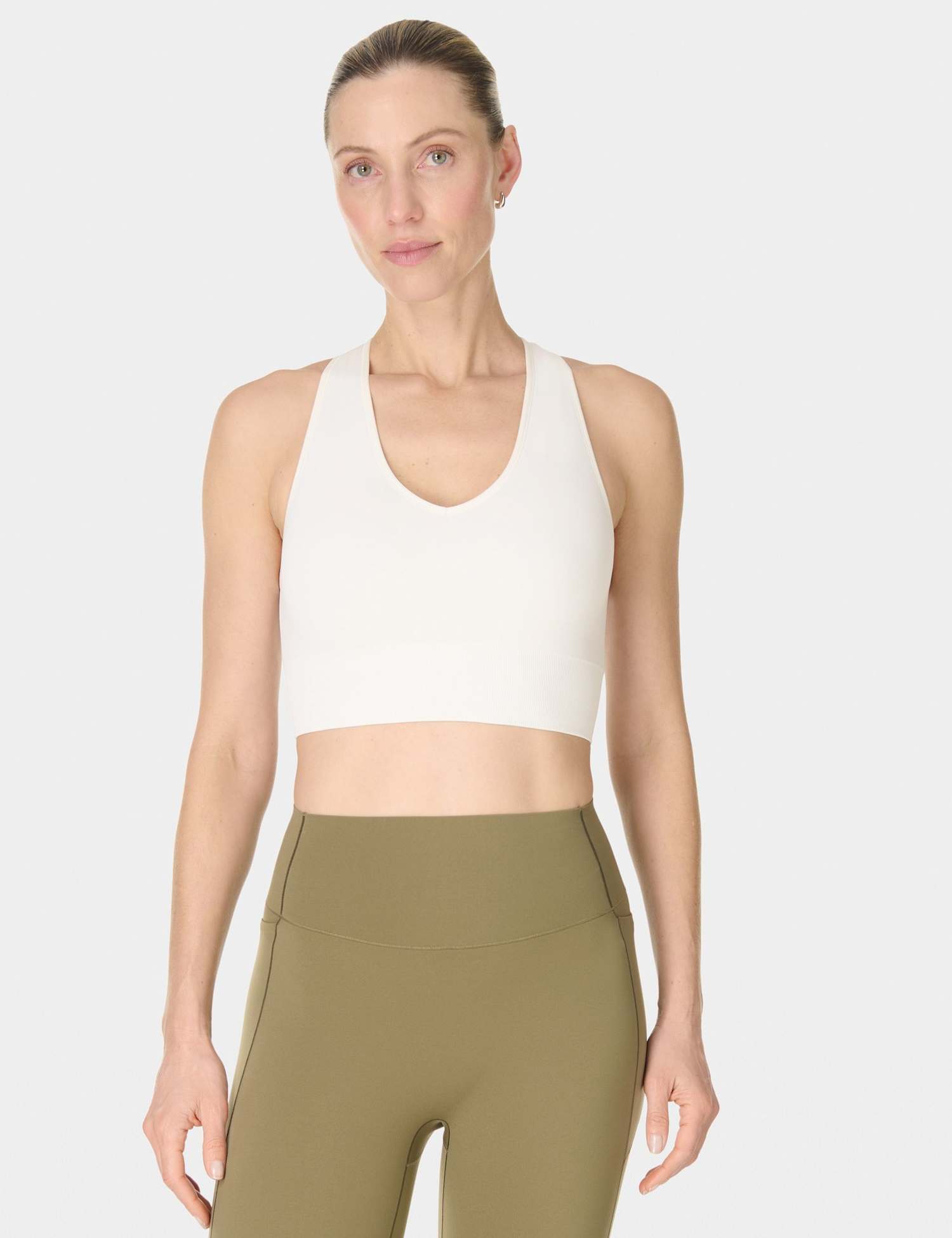 Sweaty Betty Stamina Soft Touch Voop Non Wired Sports Bra White