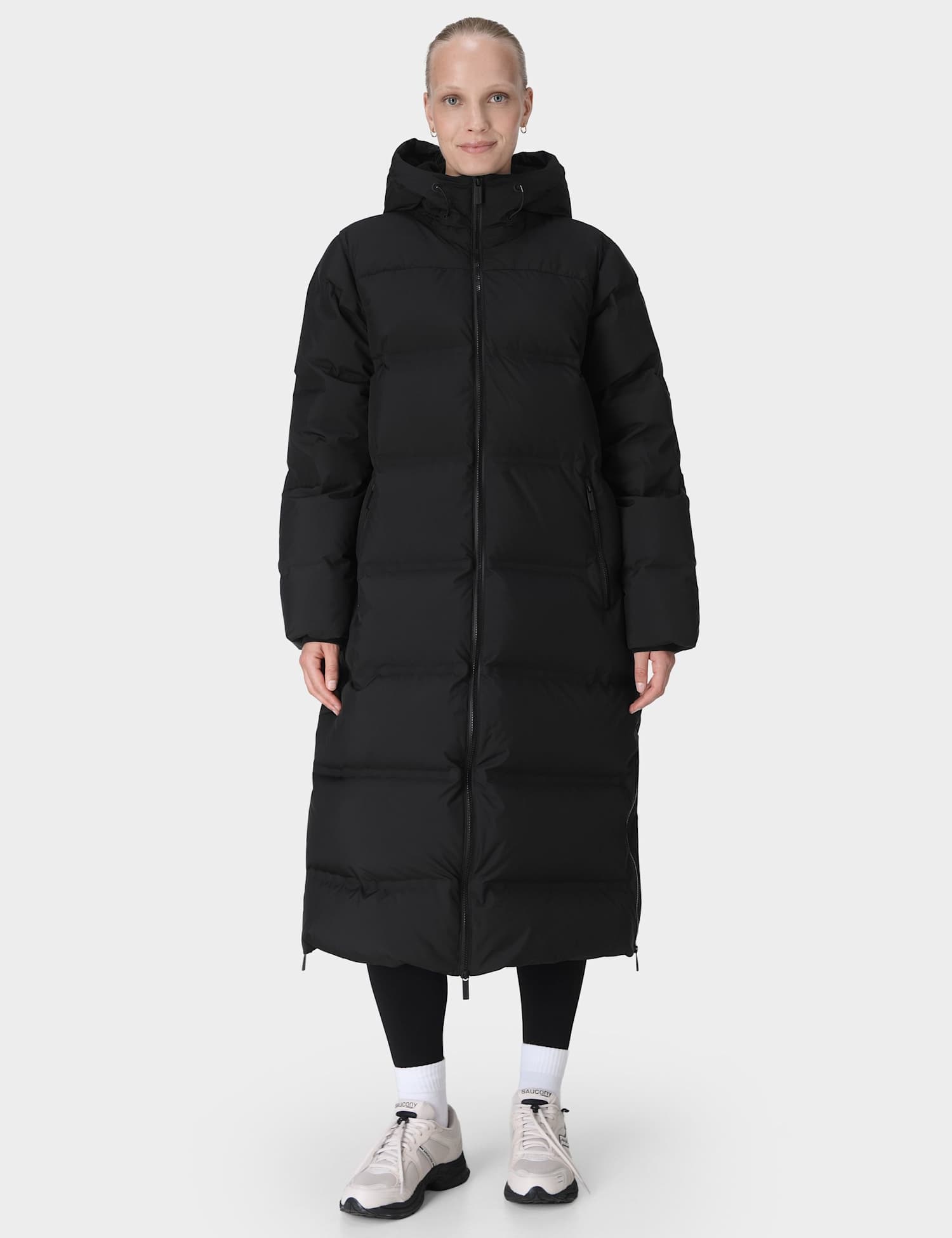 Sweaty Betty Nimbus Waterproof Longline Puffer Jacket Black