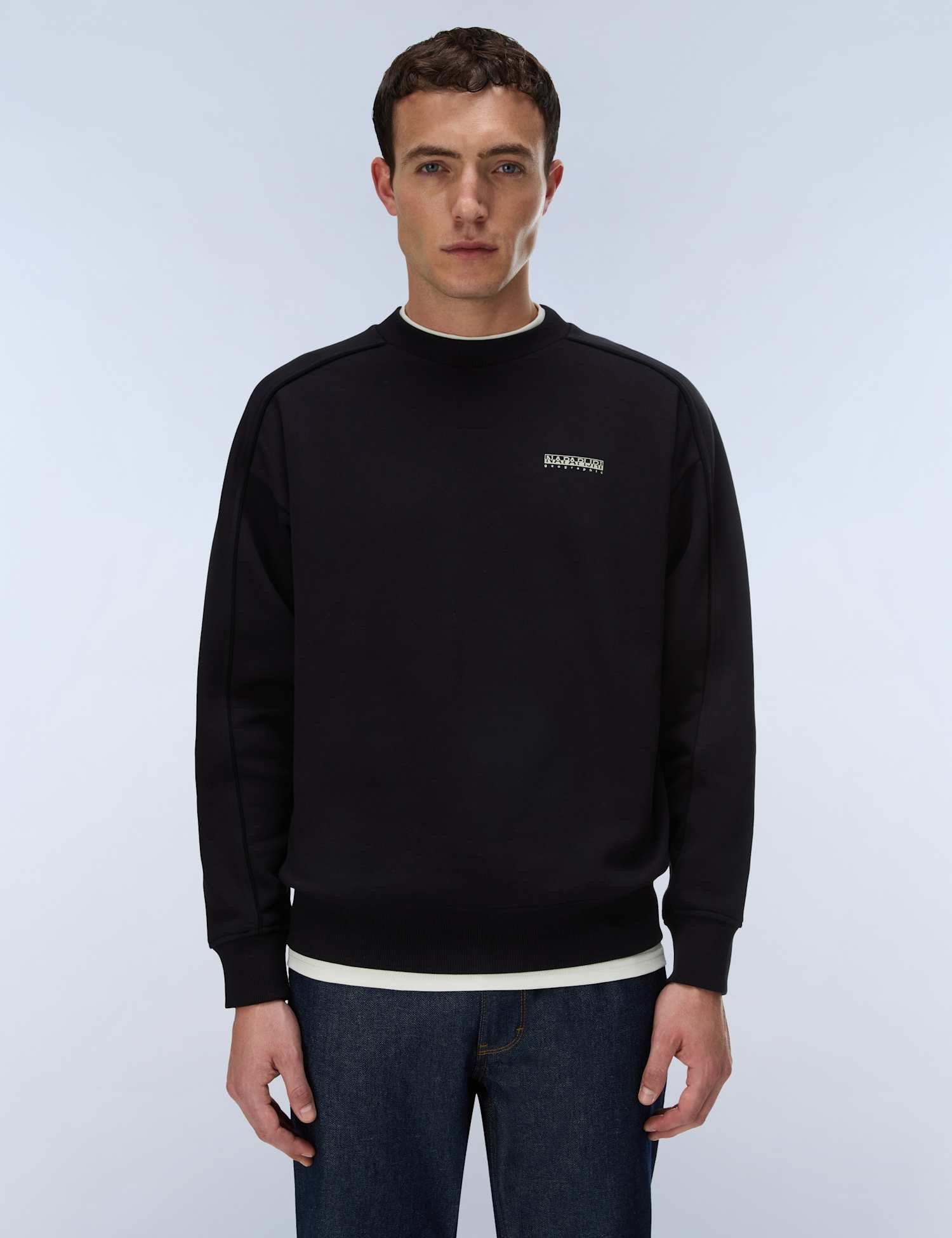 Napapijri Teza Cotton Rich Back Graphic Sweatshirt Black Mix