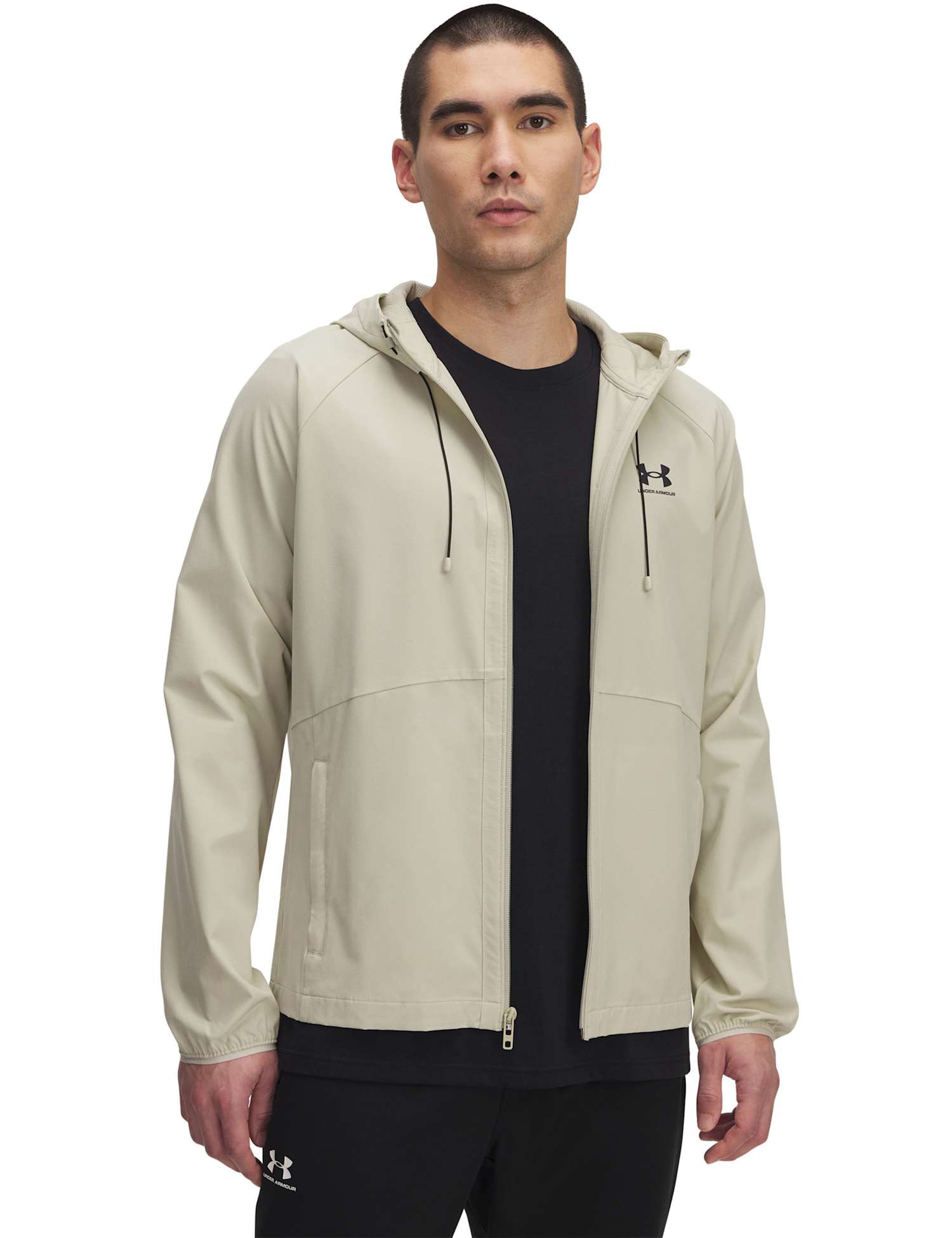 Under Armour Stretch Woven Windbreaker Sports Jacket Taupe