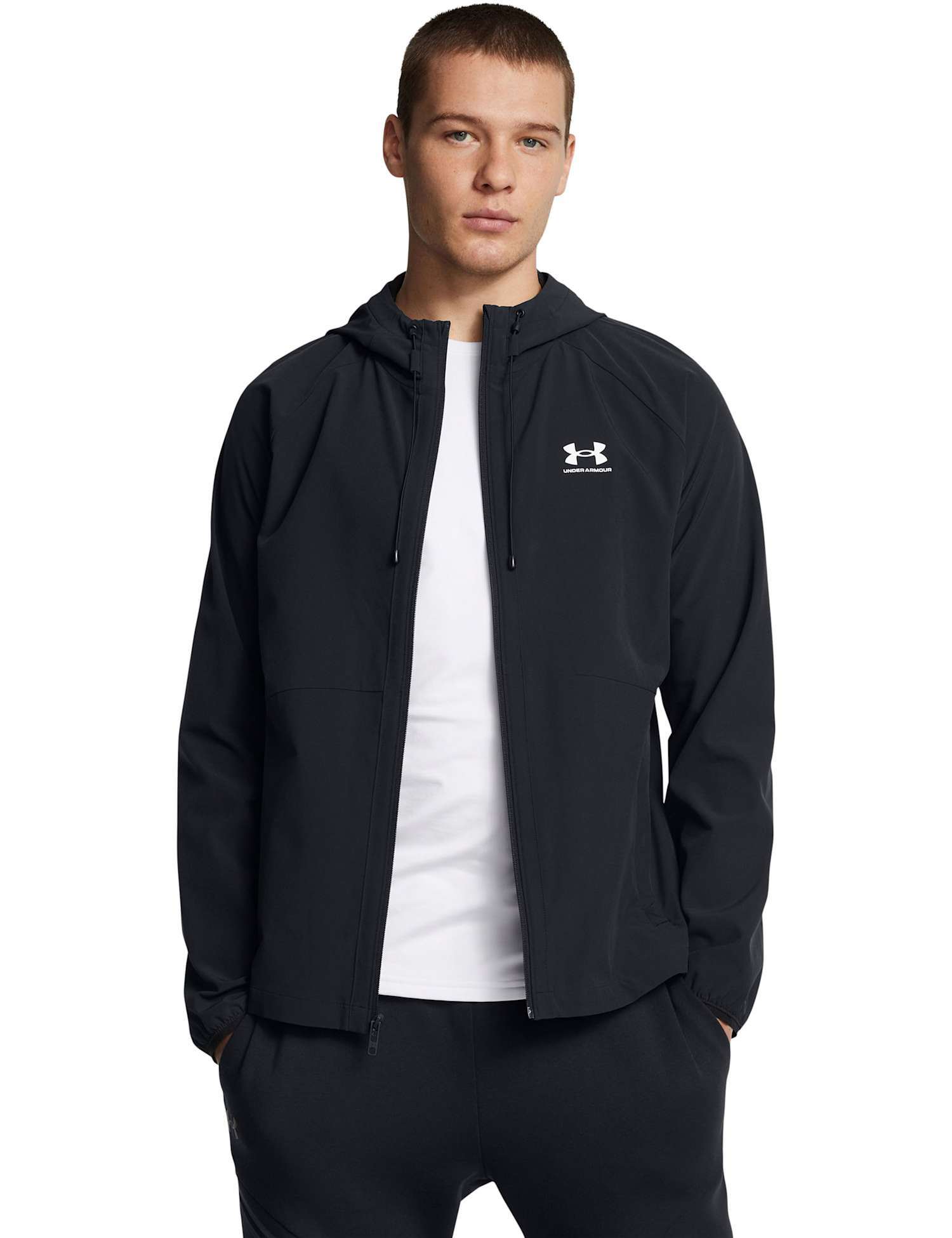 Under Armour Stretch Woven Windbreaker Sports Jacket Black