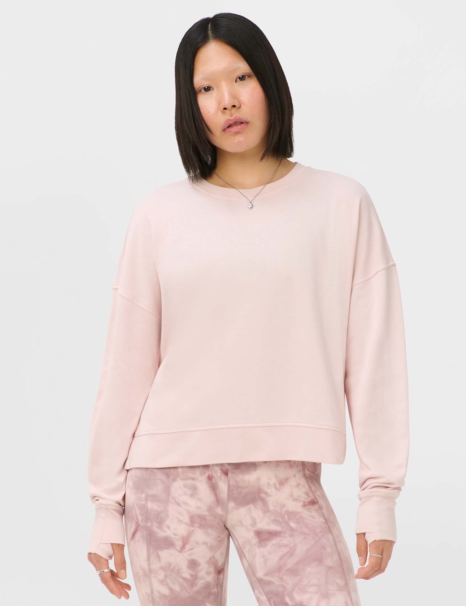 Sweaty Betty After Class Modal Blend Relaxed Crop Sweatshirt Lilac