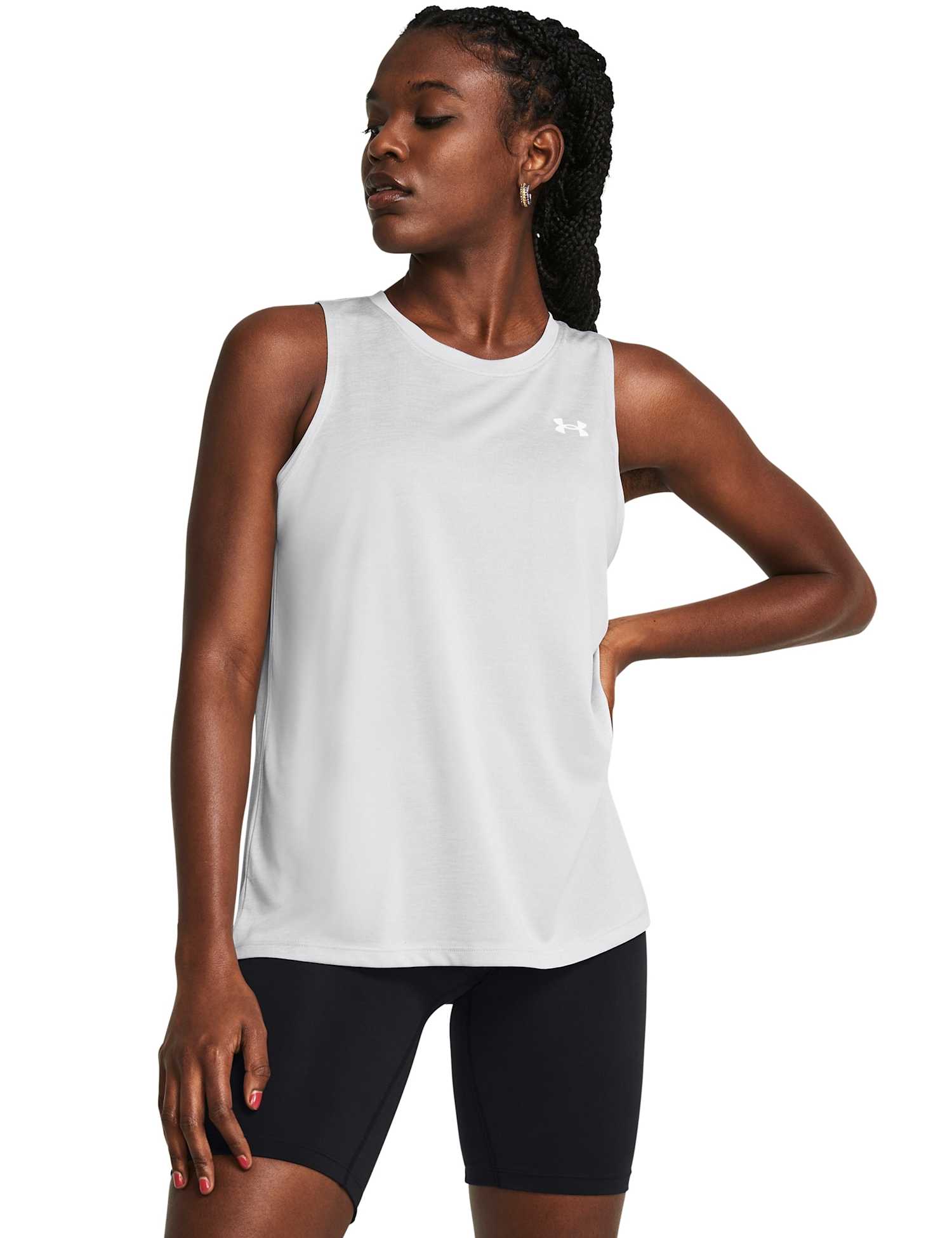 Under Armour Tech Crew Neck Relaxed Sports Vest Top Light Grey