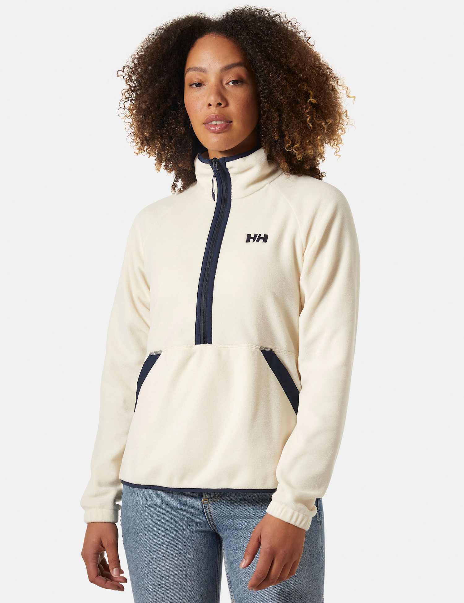 Helly Hansen Rig Fleece Funnel Neck Half Zip Sweat-shirt Cream