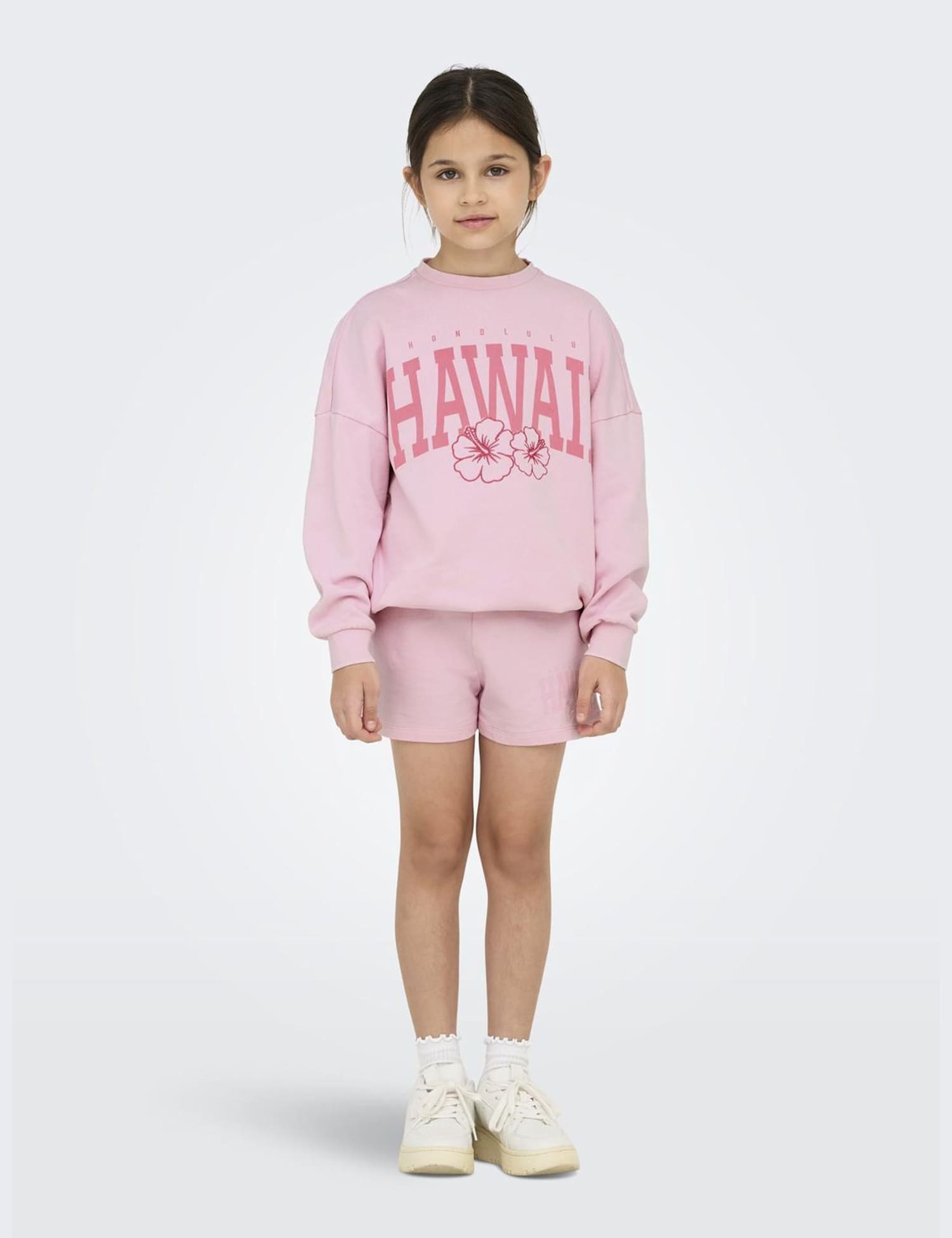 Kids Only Pure Cotton Jersey Logo Shorts (8-14 Yrs) Light Pink
