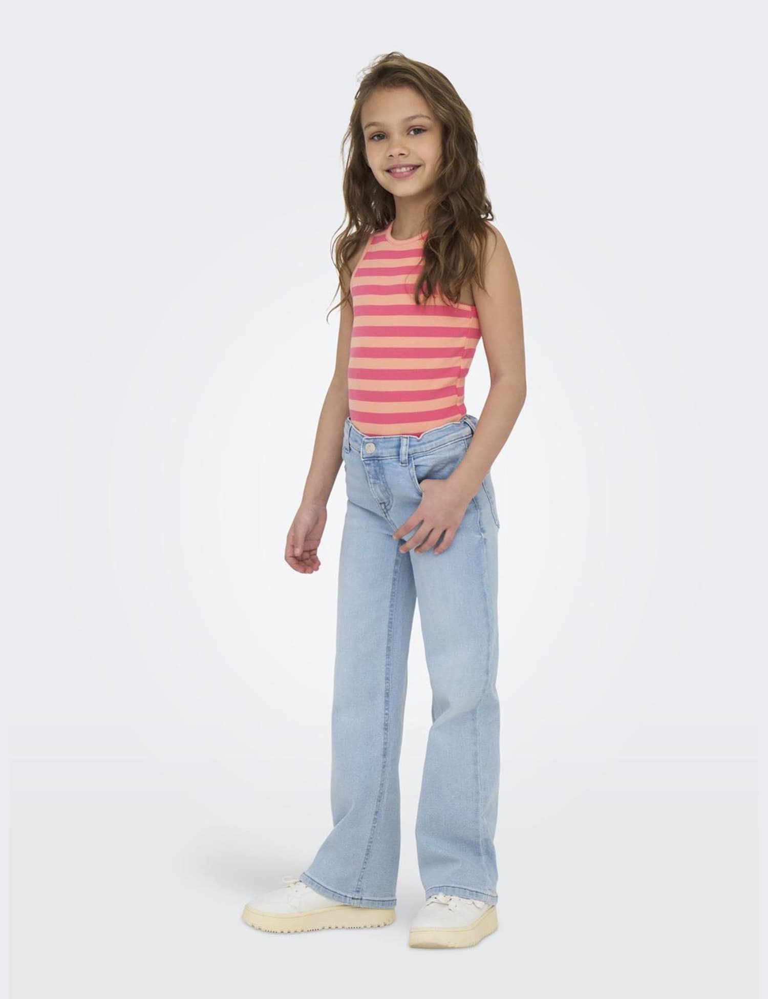 Kids Only Cotton Rich Striped Vest (7-14 Yrs) Pink Mix
