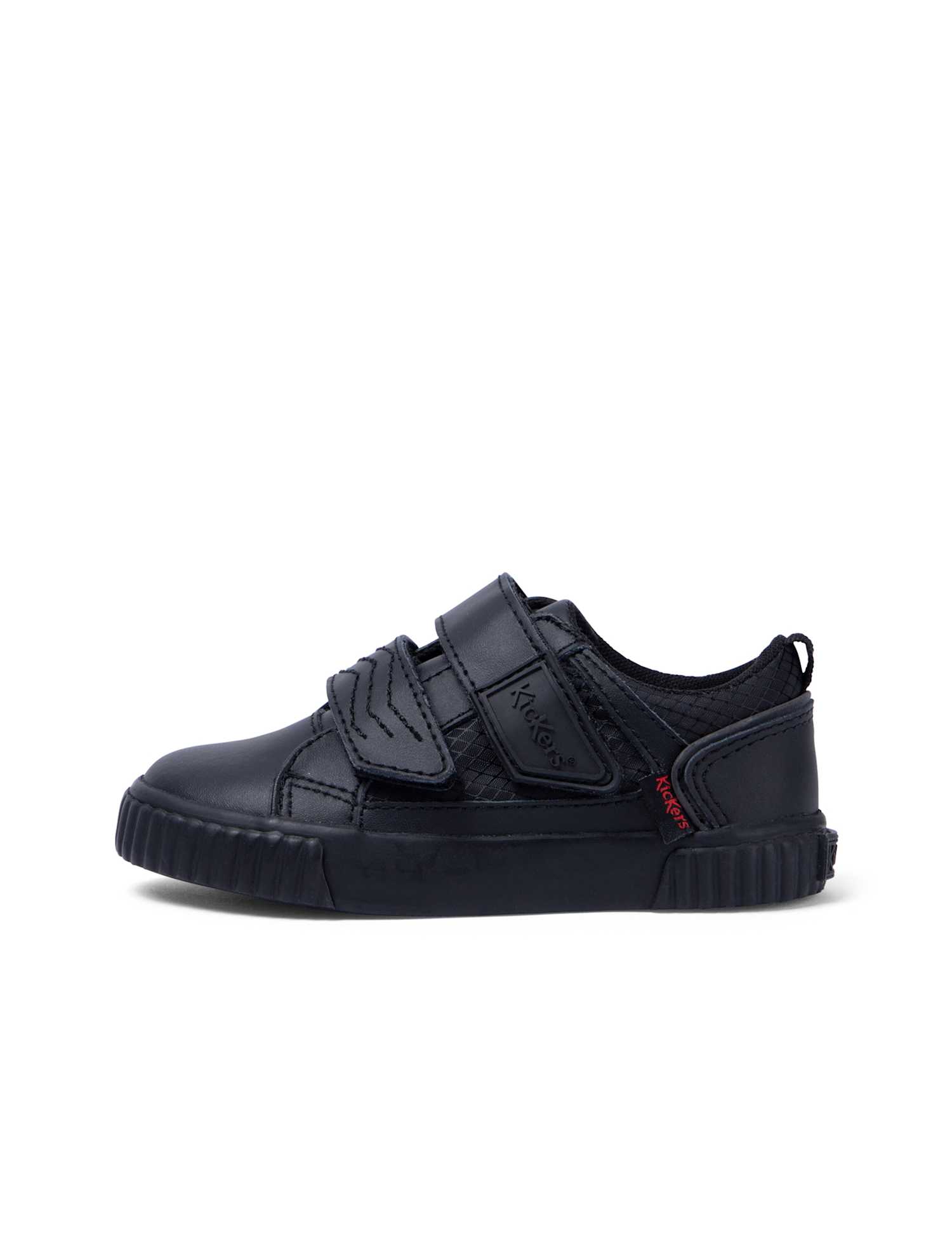 Kickers Kids' Leather Riptape School Shoes (7 Small-12 Small) Black