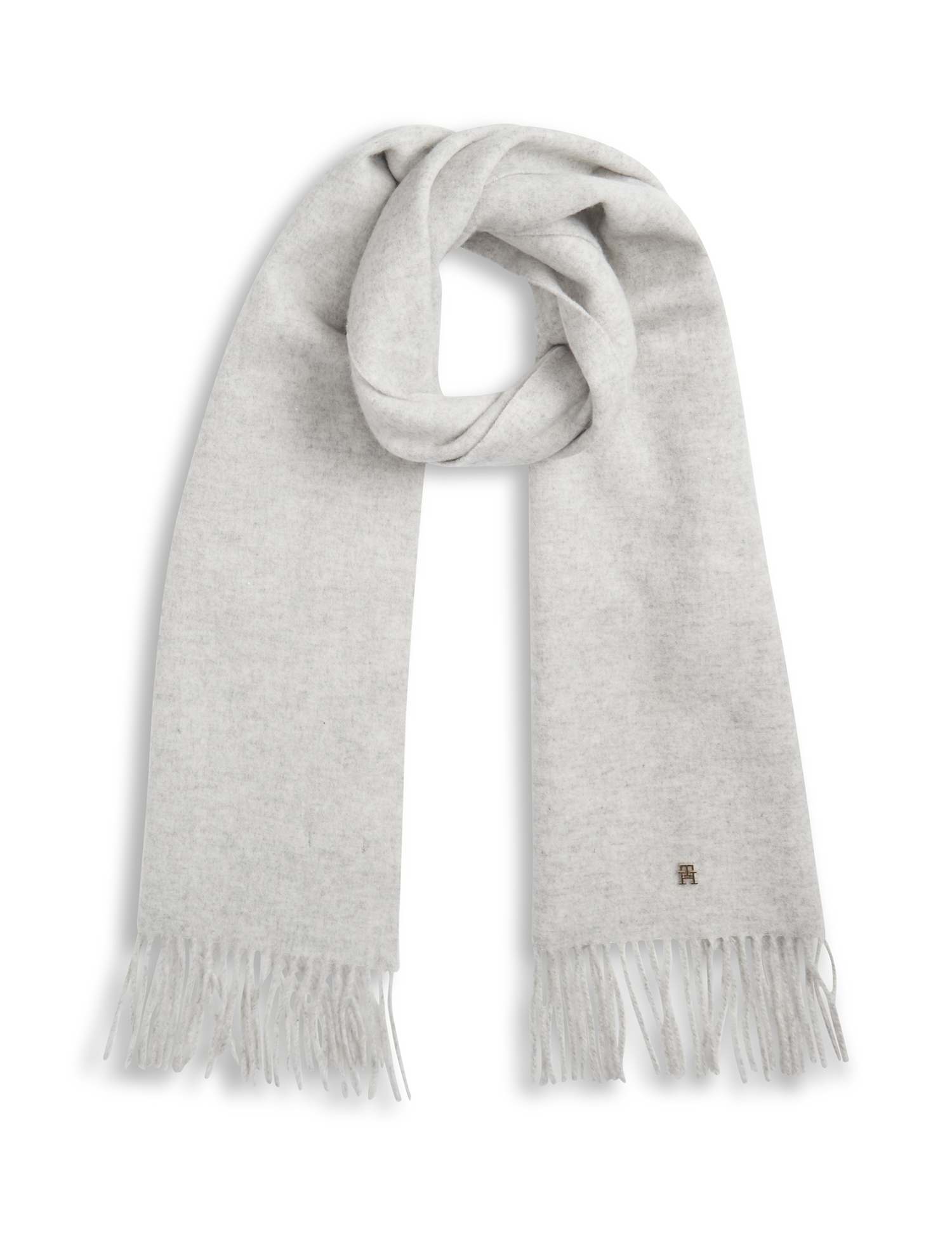 Tommy Hilfiger Pure Wool Winter Scarf Light Grey