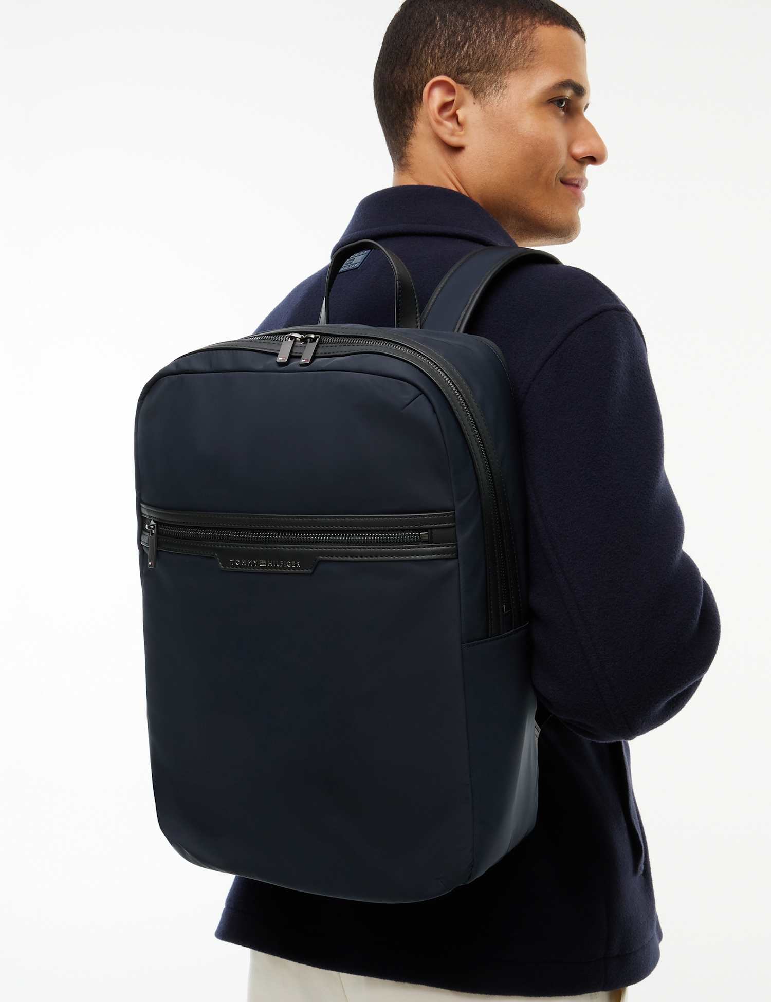 Tommy Hilfiger Adjustable Zip Backpack Dark Navy