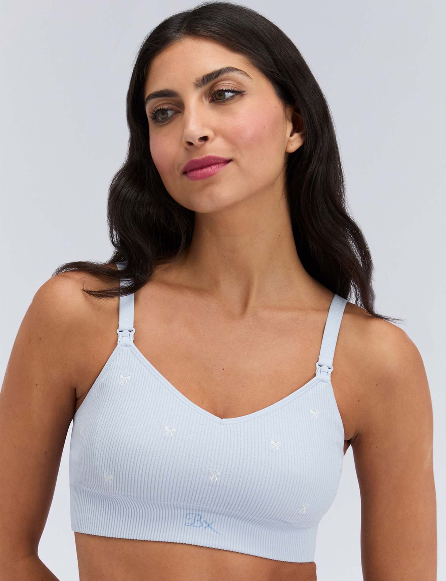 Boux Avenue Ribbed Maternity Nursing Bralette Blue