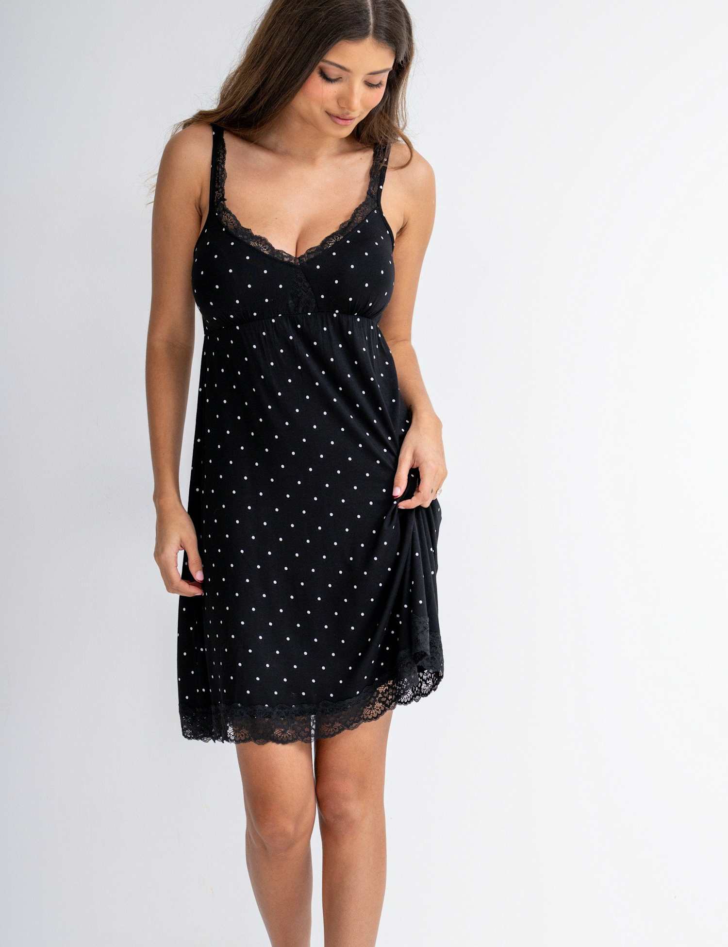 Pour Moi Sofa Loves Lace Removable Cup Chemise Black Mix