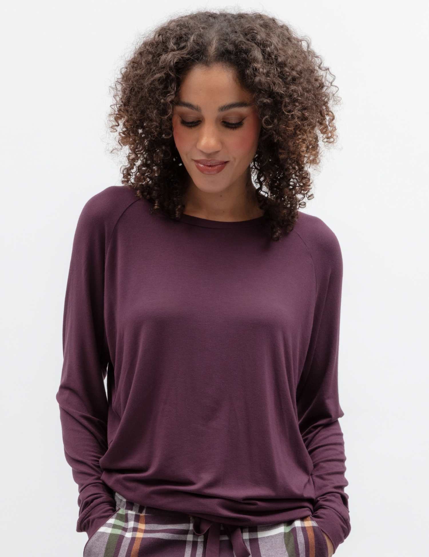 Cyberjammies Jersey Slouch Pyjama Top Plum