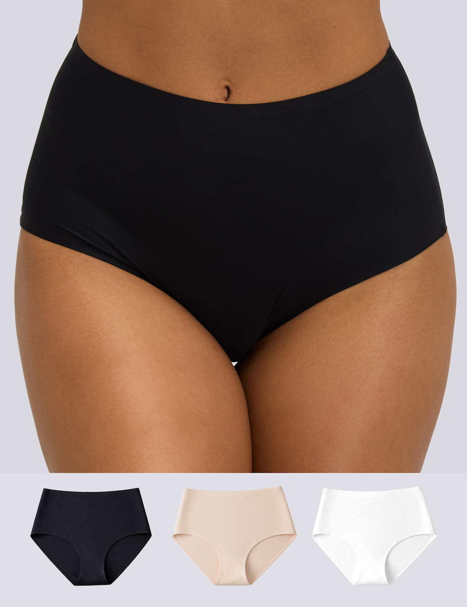 Boux Avenue 3pk High Waisted Knickers Black Mix