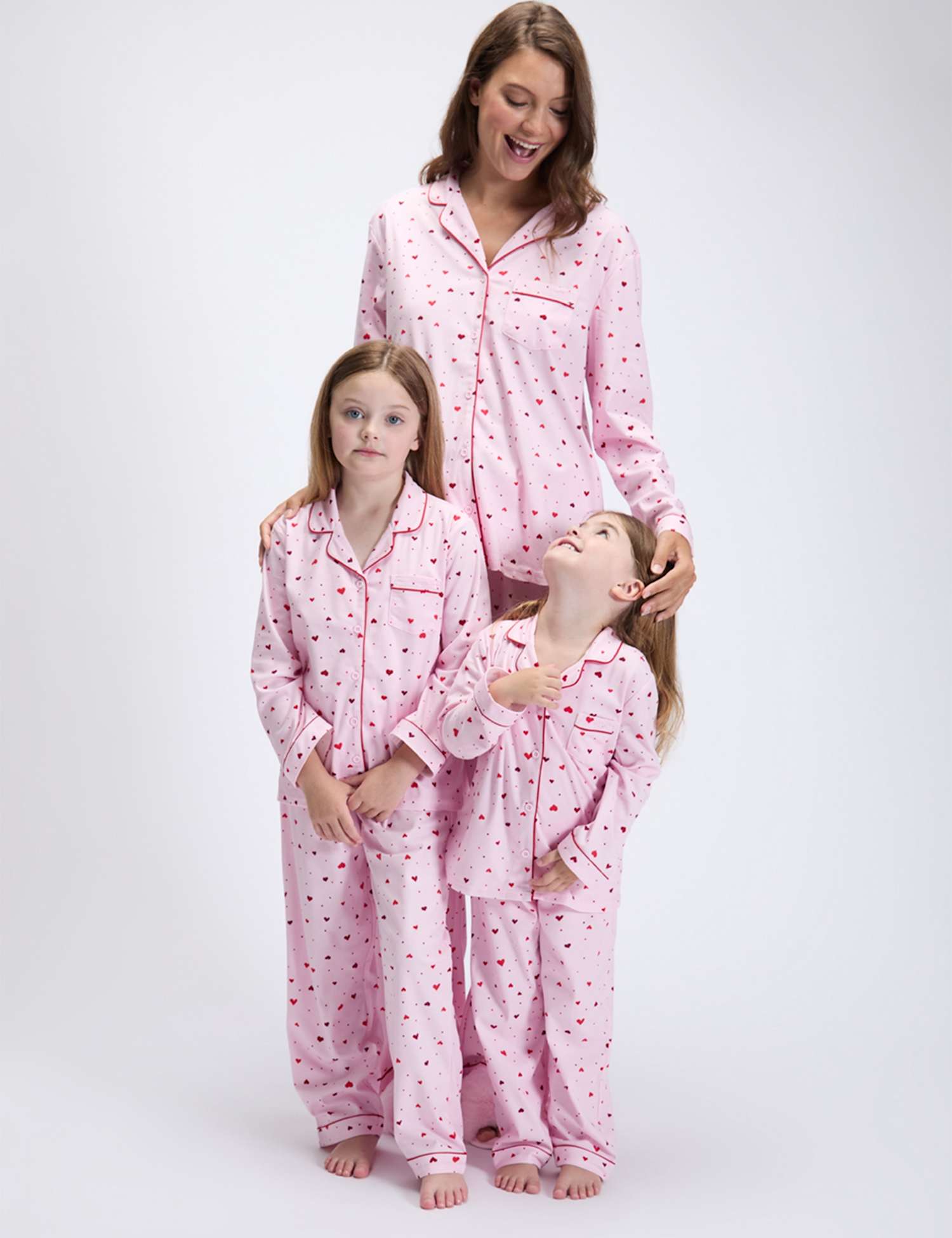 Boux Avenue Fleece Heart Print Pyjamas in a Bag (2-12 Yrs) Pink Mix
