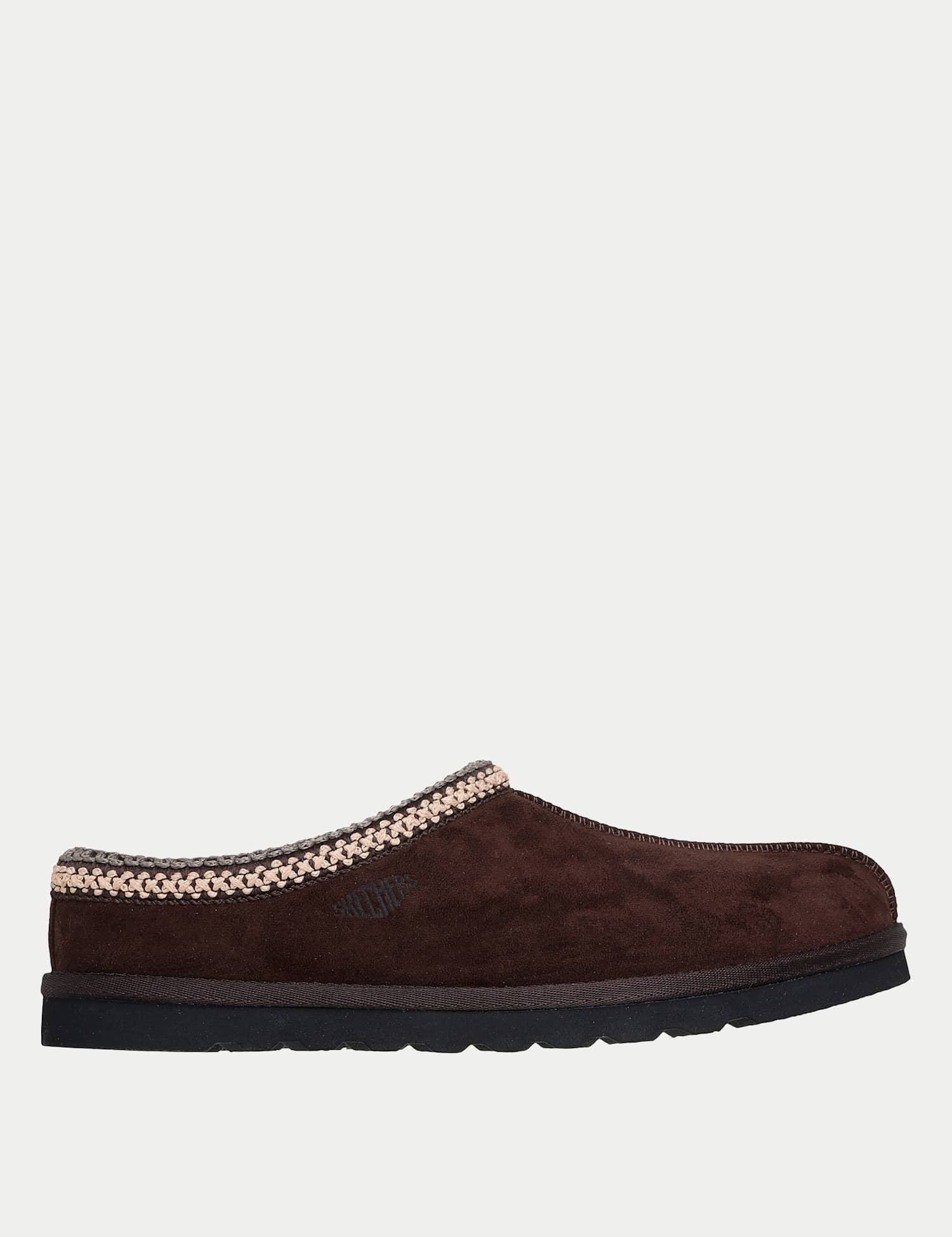 Skechers Renten Faux Suede Mule Slippers Chocolate