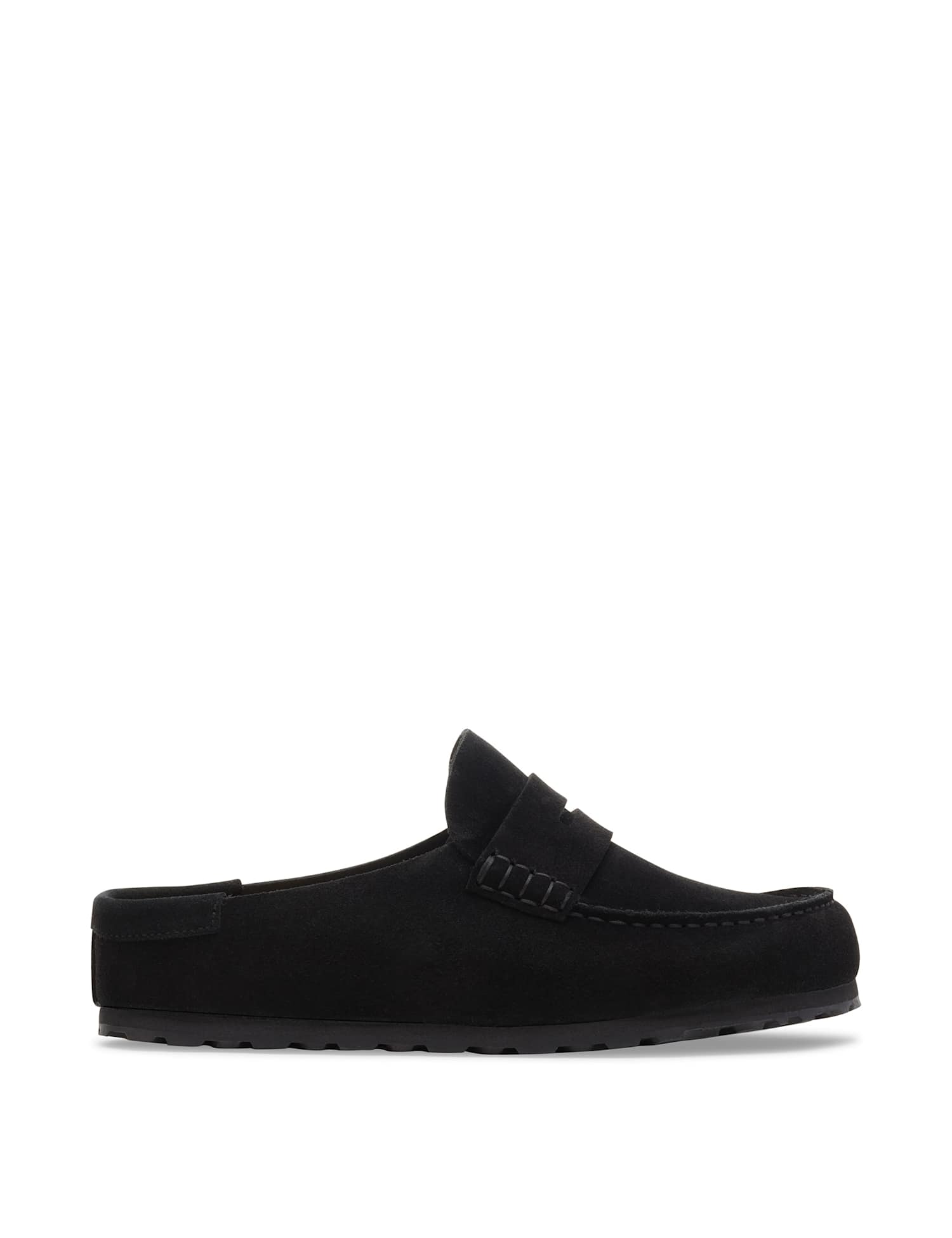 Birkenstock Naples Wrapped Suede Flat Mules Black