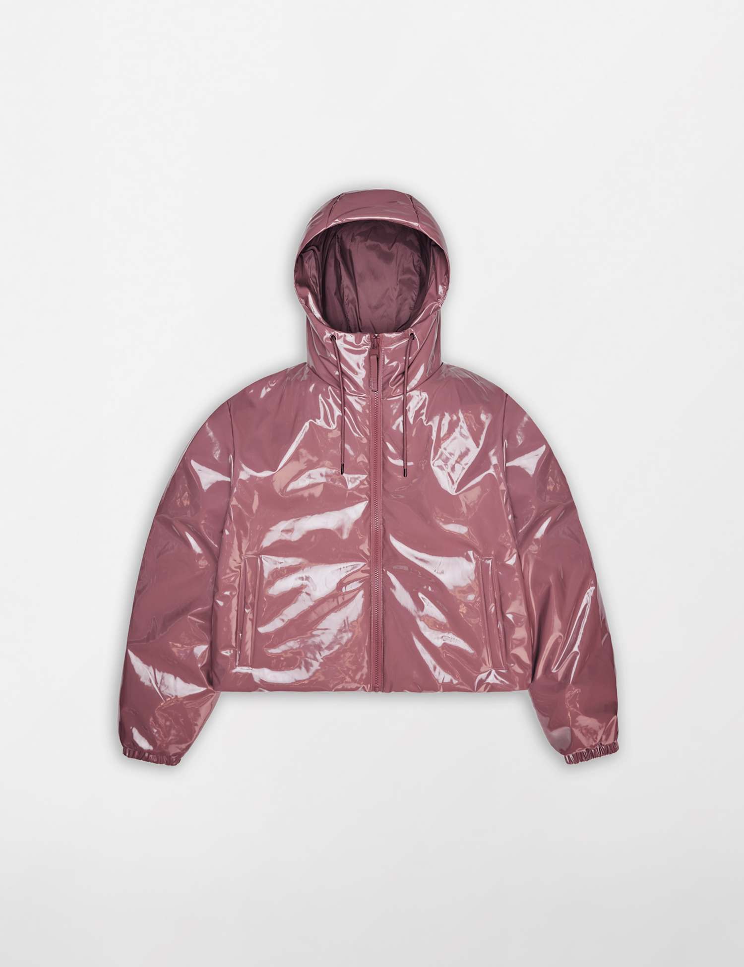 RAINS Lohja Waterproof Cropped Rain Jacket Dark Pink