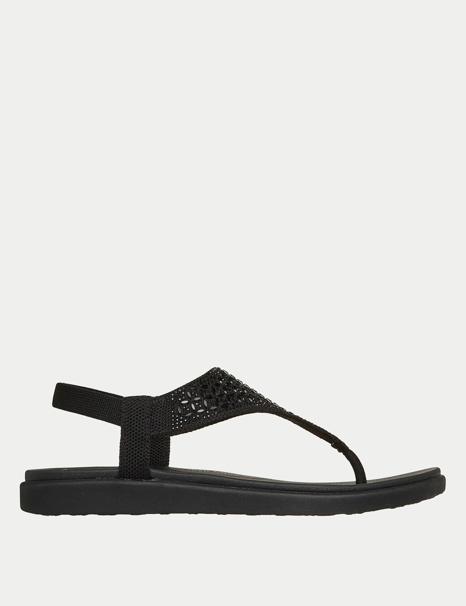 Skechers Meditation Luxe Embellished Sandals Black