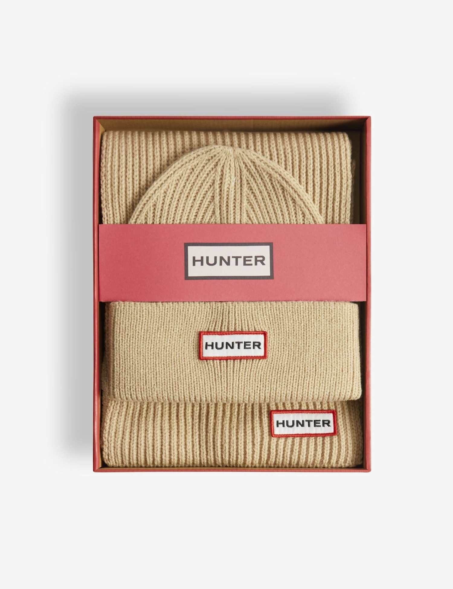 Hunter Knitted Hat & Scarf Set Natural
