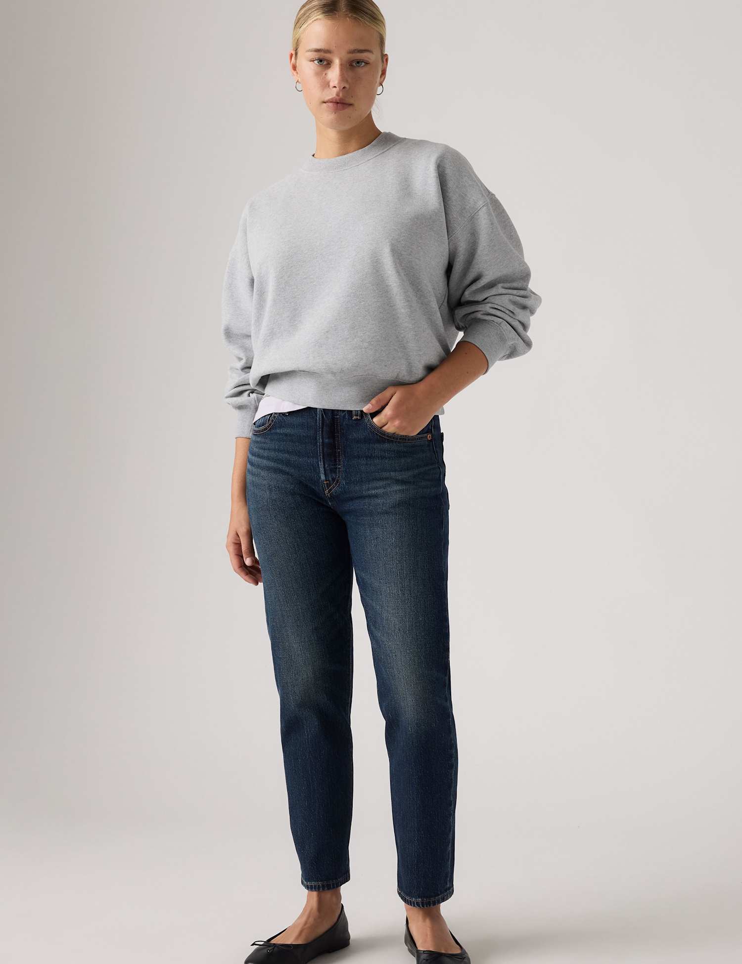 Levi's 501® Straight Leg Cropped Jeans Dark Blue