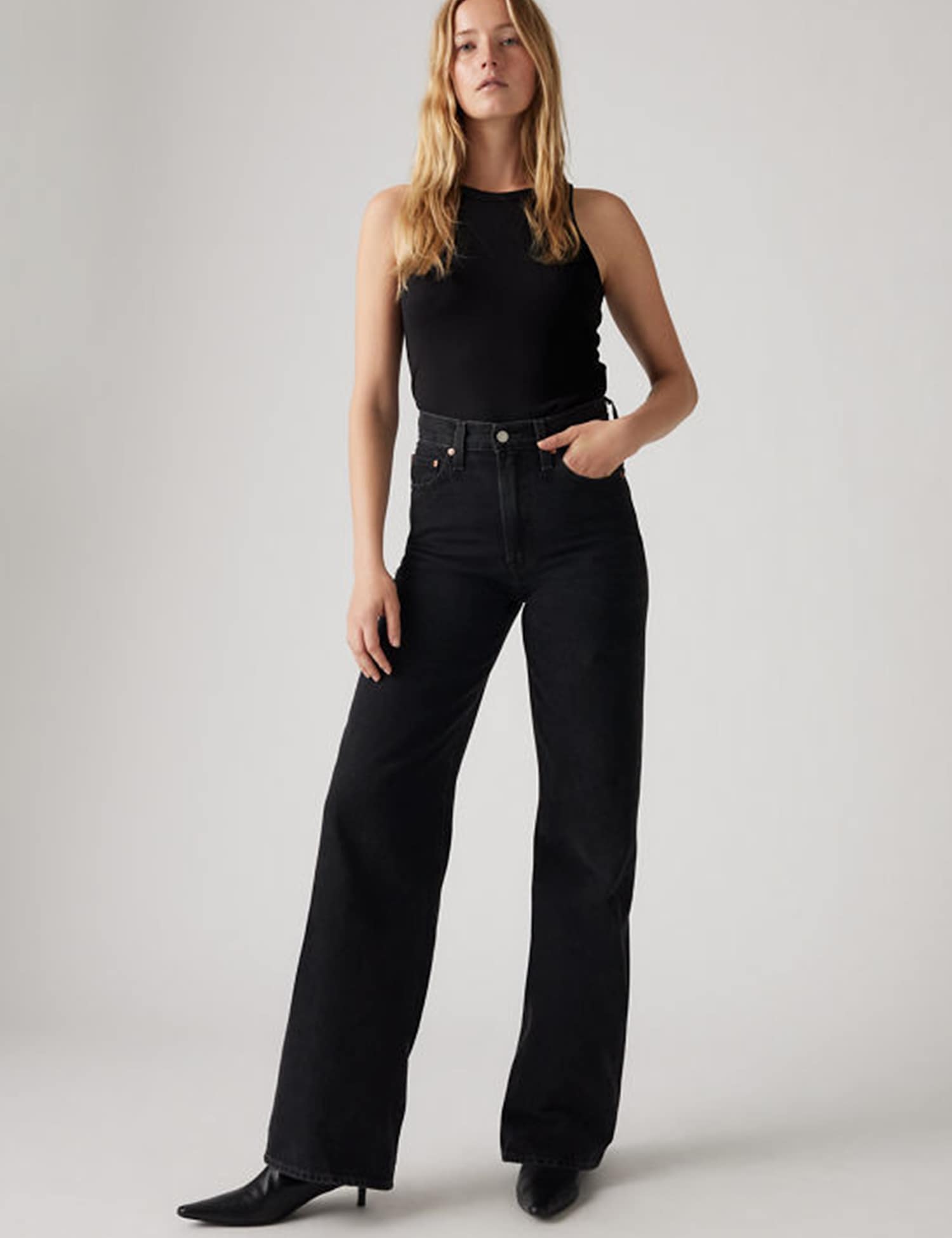 Levi's Ribcage Wide Leg Jeans Black