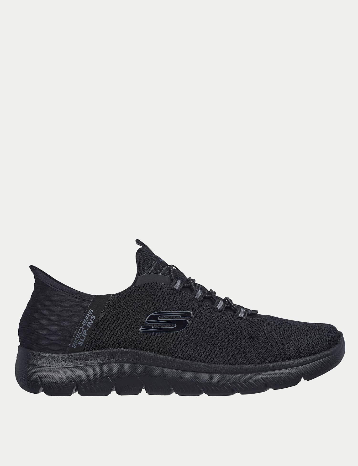 Skechers Wide Fit Summits High Range Slip-ins Trainers Black/Black