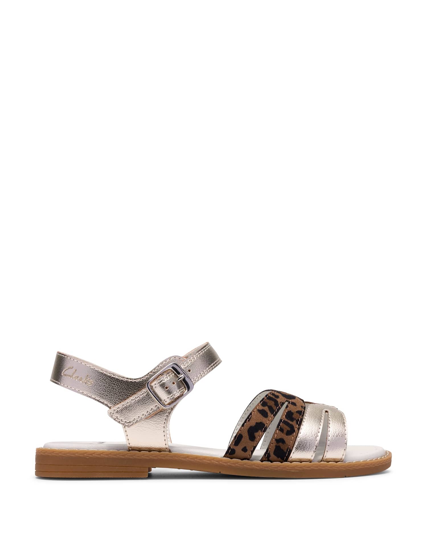 Clarks Luana Leopard Print Sandals (7-9 Small) Multi