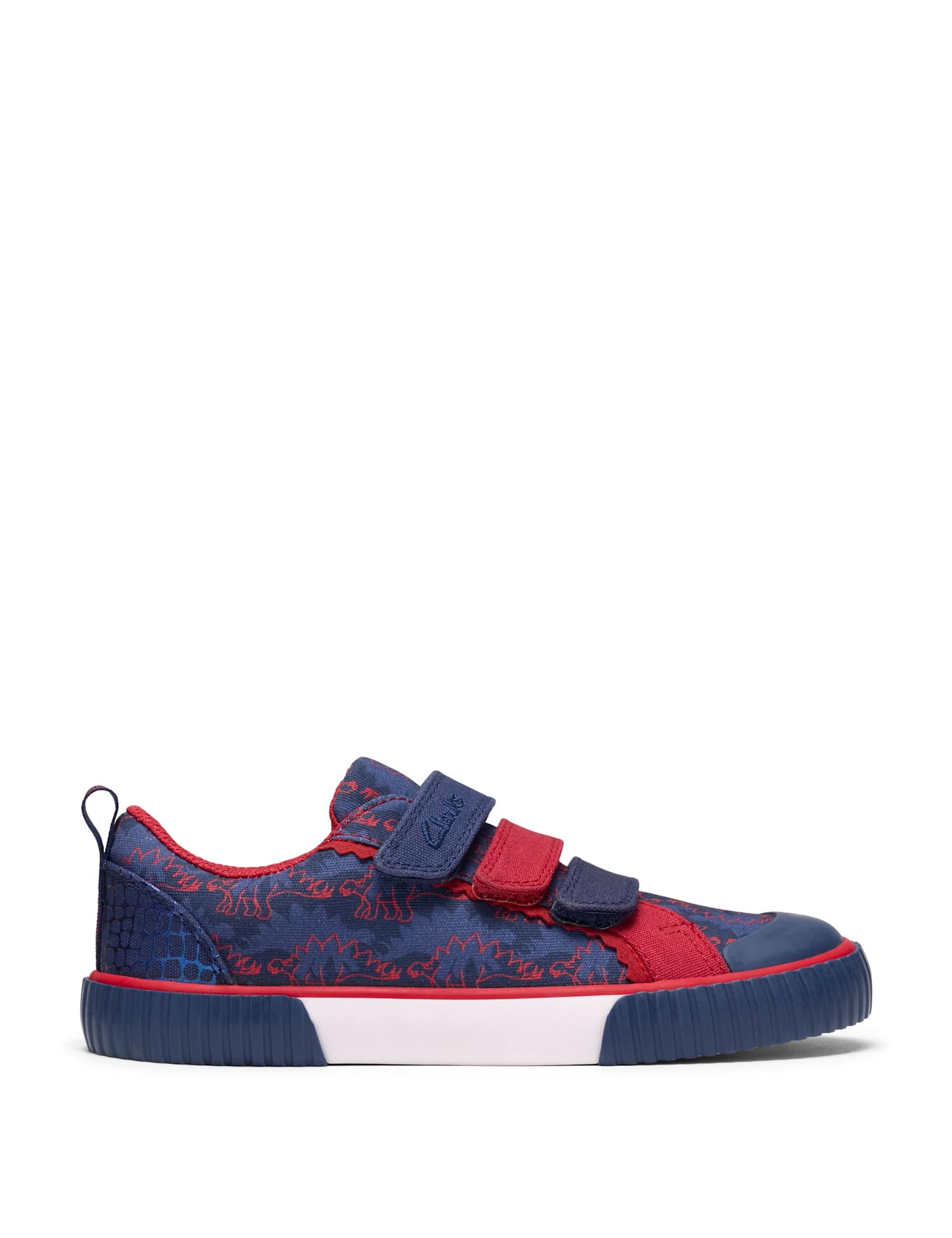 Clarks Foxing Dinosaur Riptape Trainers (7-9� Small) Navy Mix