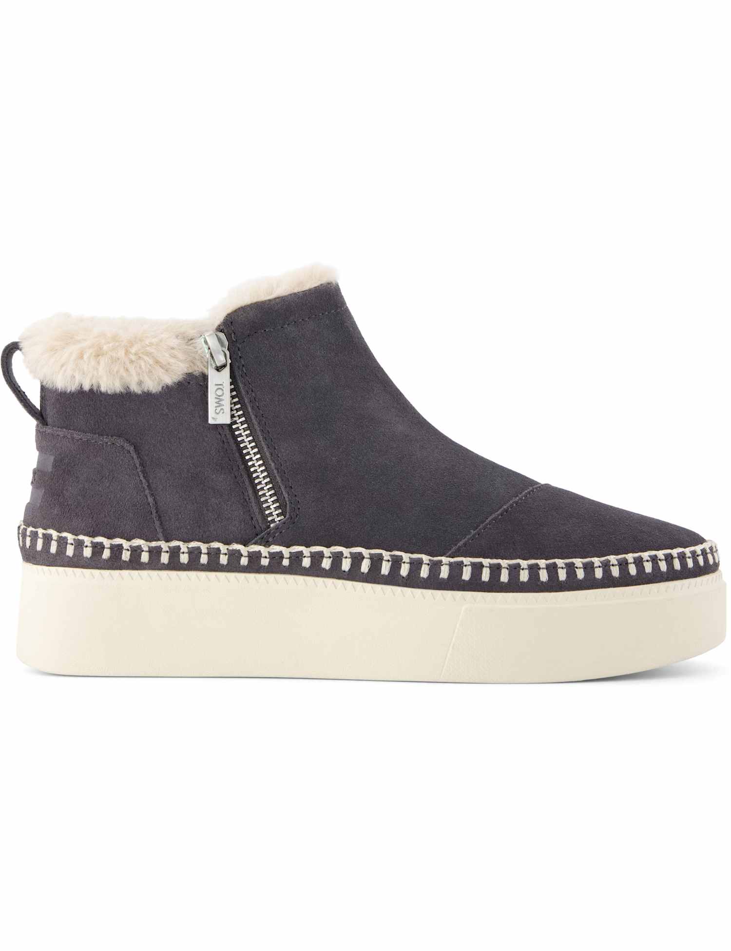 TOMS Suede Platform High Top Trainers Dark Grey