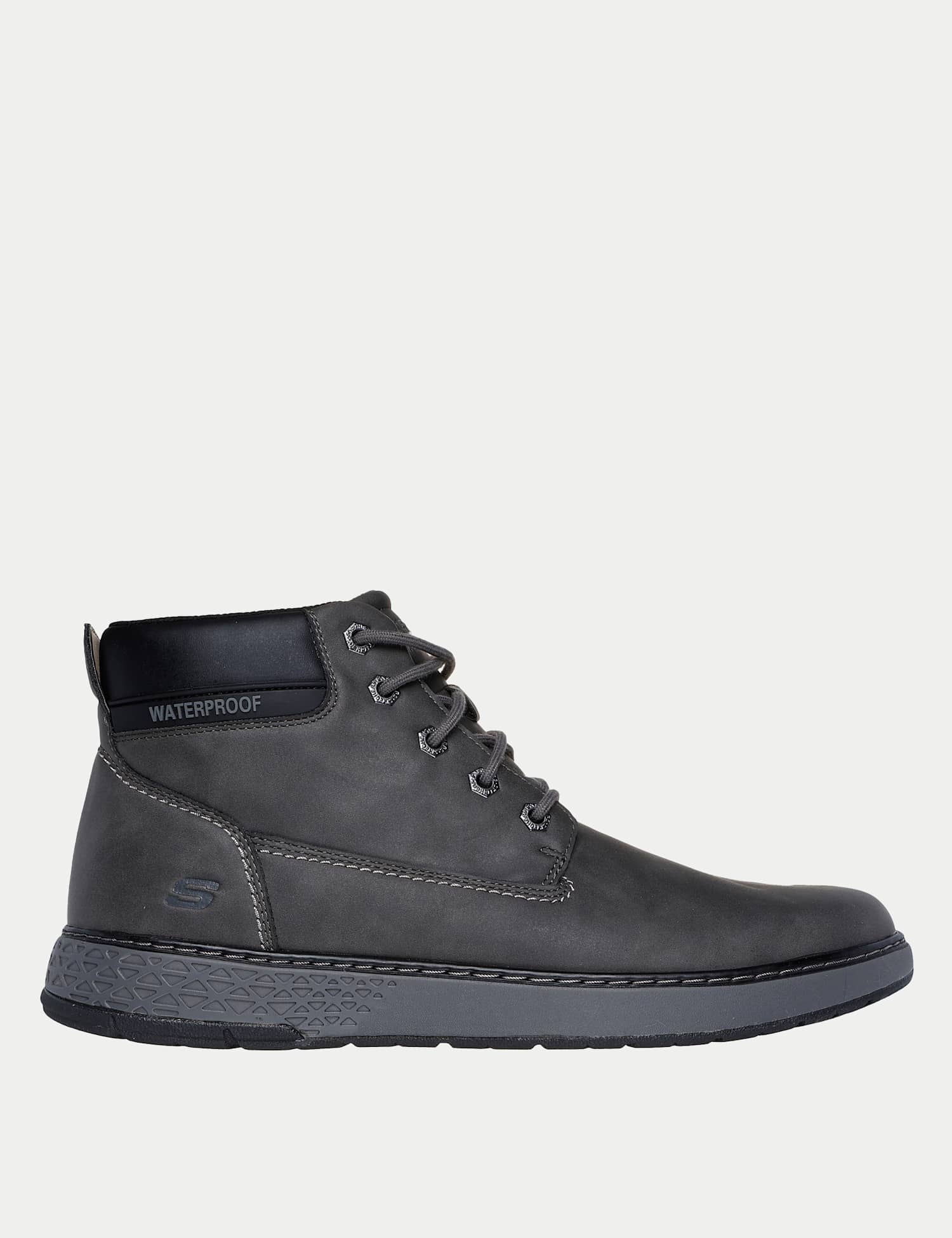 Skechers Garlan Deno Lace Up Ankle Boots Charcoal