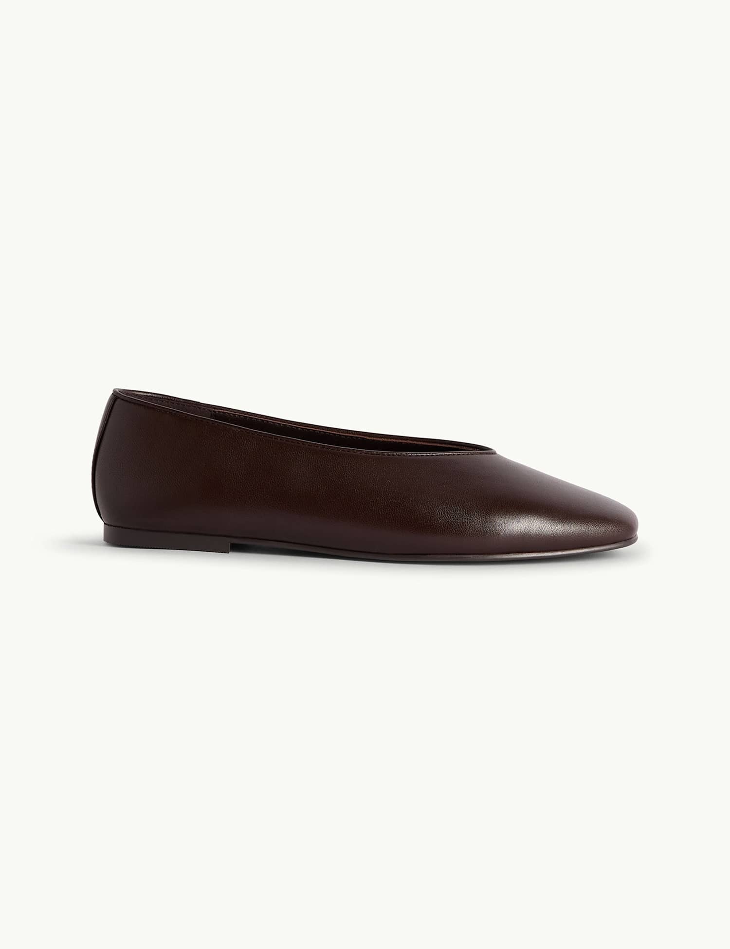 Nobody's Child Leather Flat Ballet Pumps Chocolate