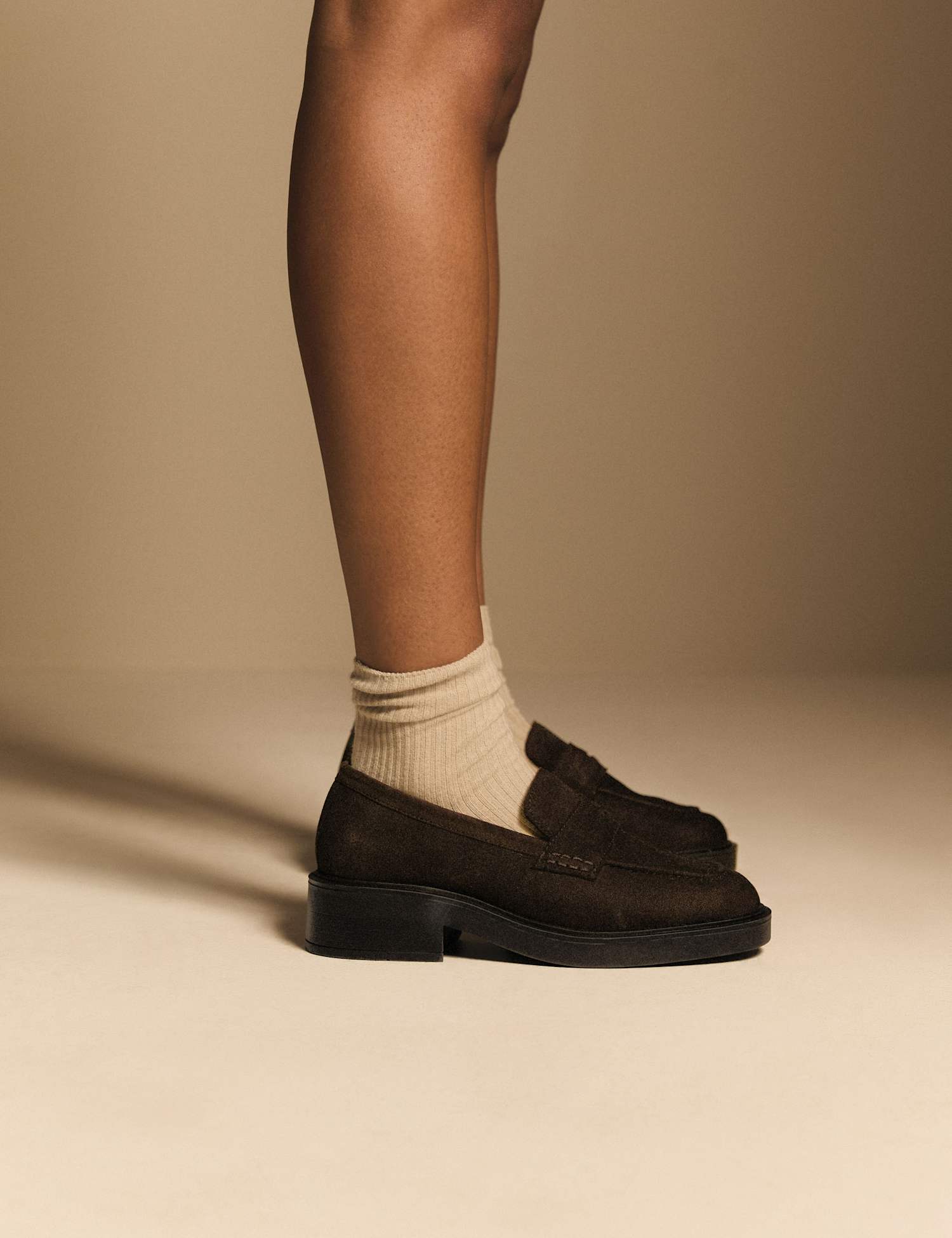 Nobody's Child Leather Chunky Loafers Chocolate