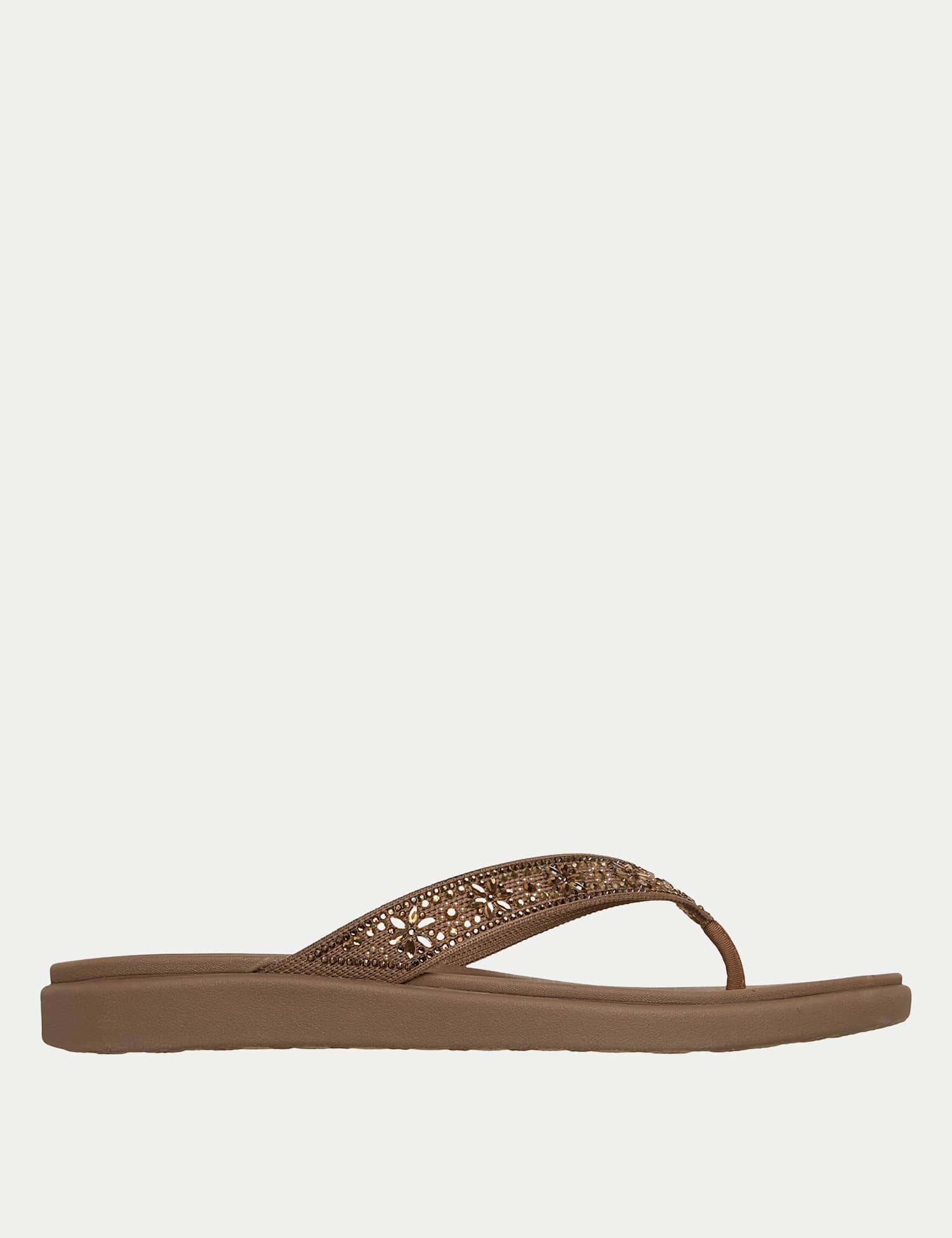 Skechers Meditation Luxe Flip Flops Brown