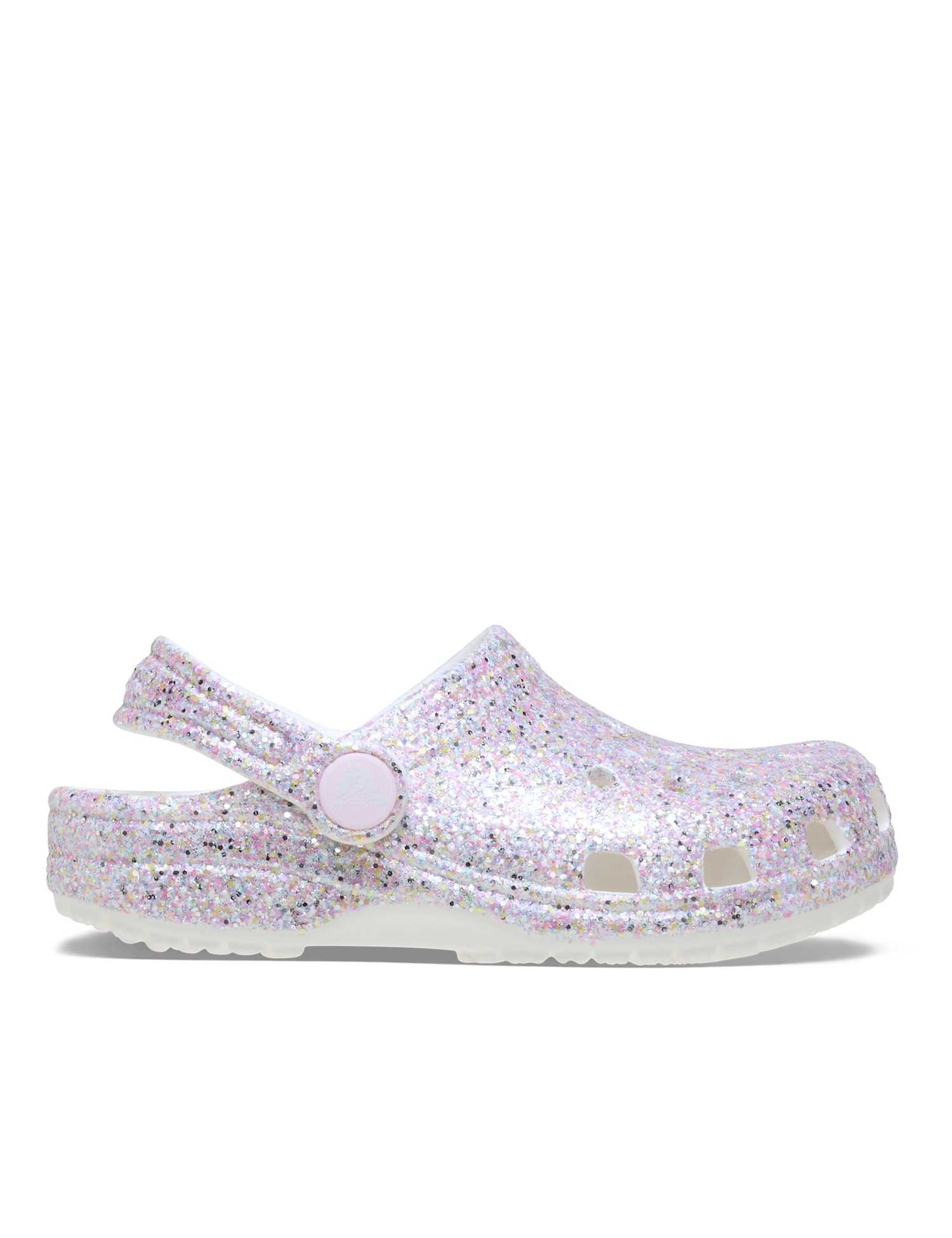 Crocs Kids Classic Fantasy Glitter Clogs (4-10 small) White Mix