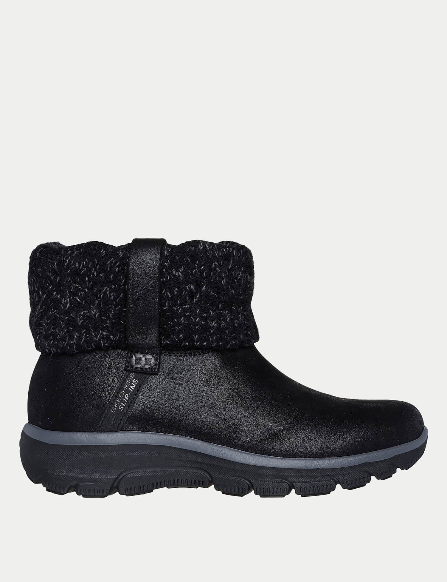Skechers Easy Going Cozy Weather Faux Leather Ankle Boots Black