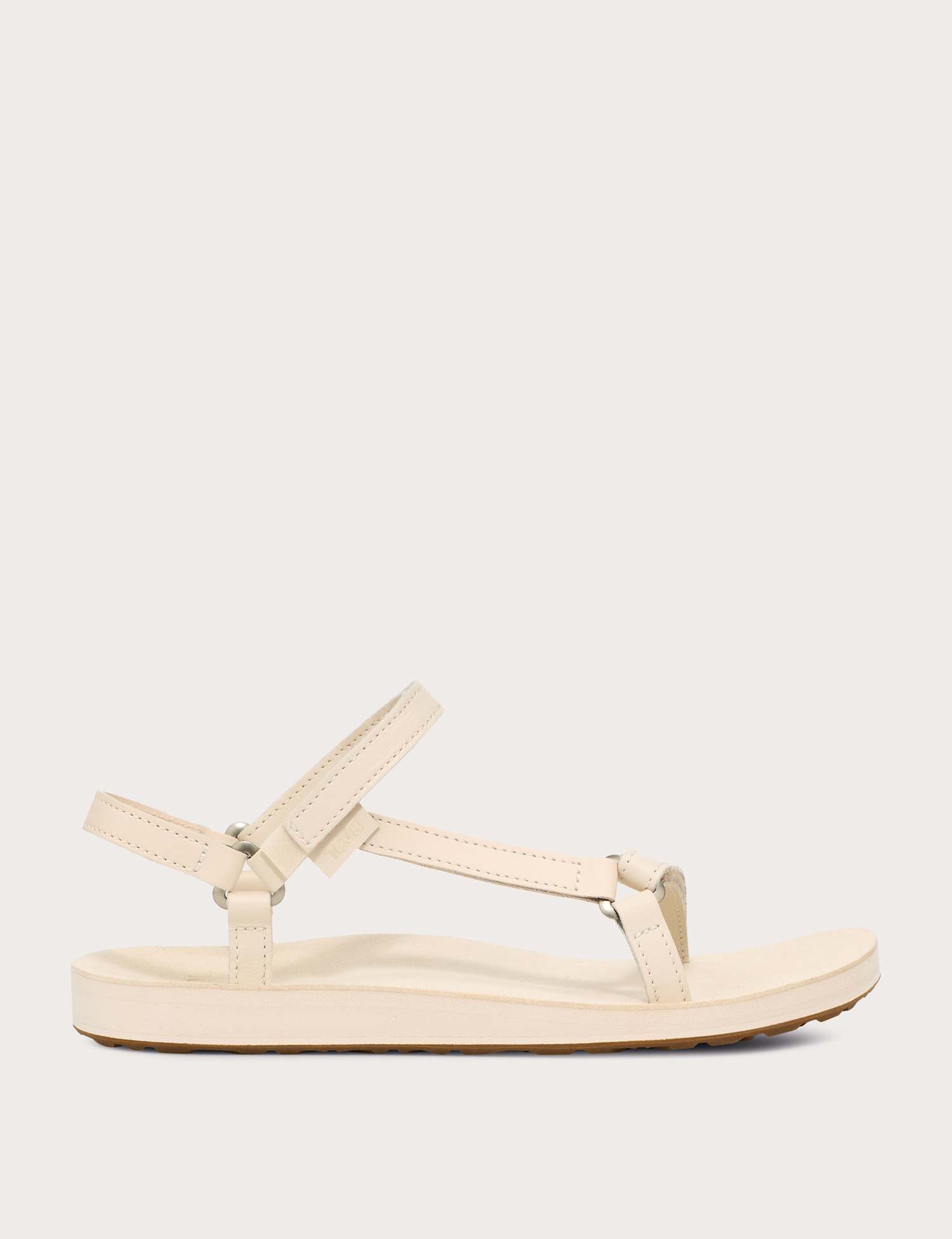 Teva Leather Ankle Strap Flat Sandals Cream