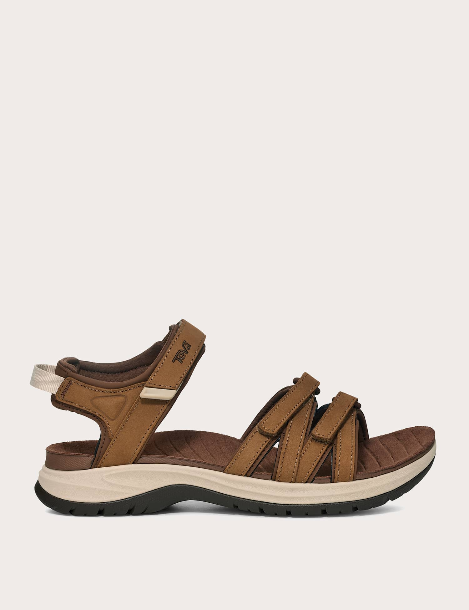 Teva Leather Sporty Ankle Strap Flat Sandals Tan